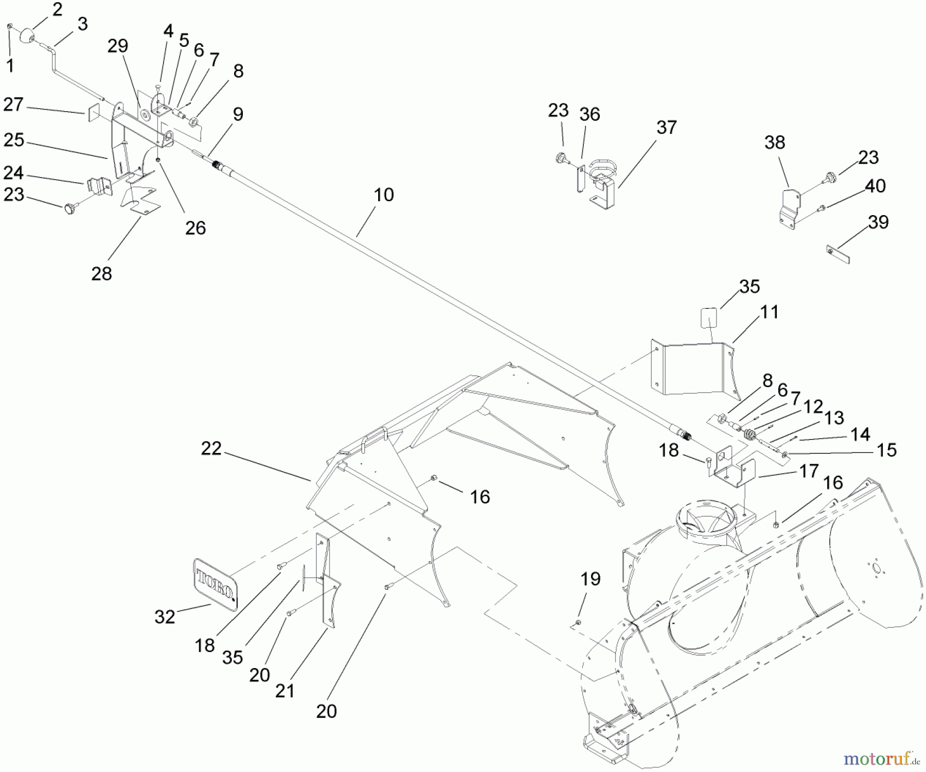  Compact Utility Attachments 22456 - Toro Snowthrower, Dingo Compact Utility Loader (SN: 260000001 - 260999999) (2006) CRANK AND MOUNTING ASSEMBLY