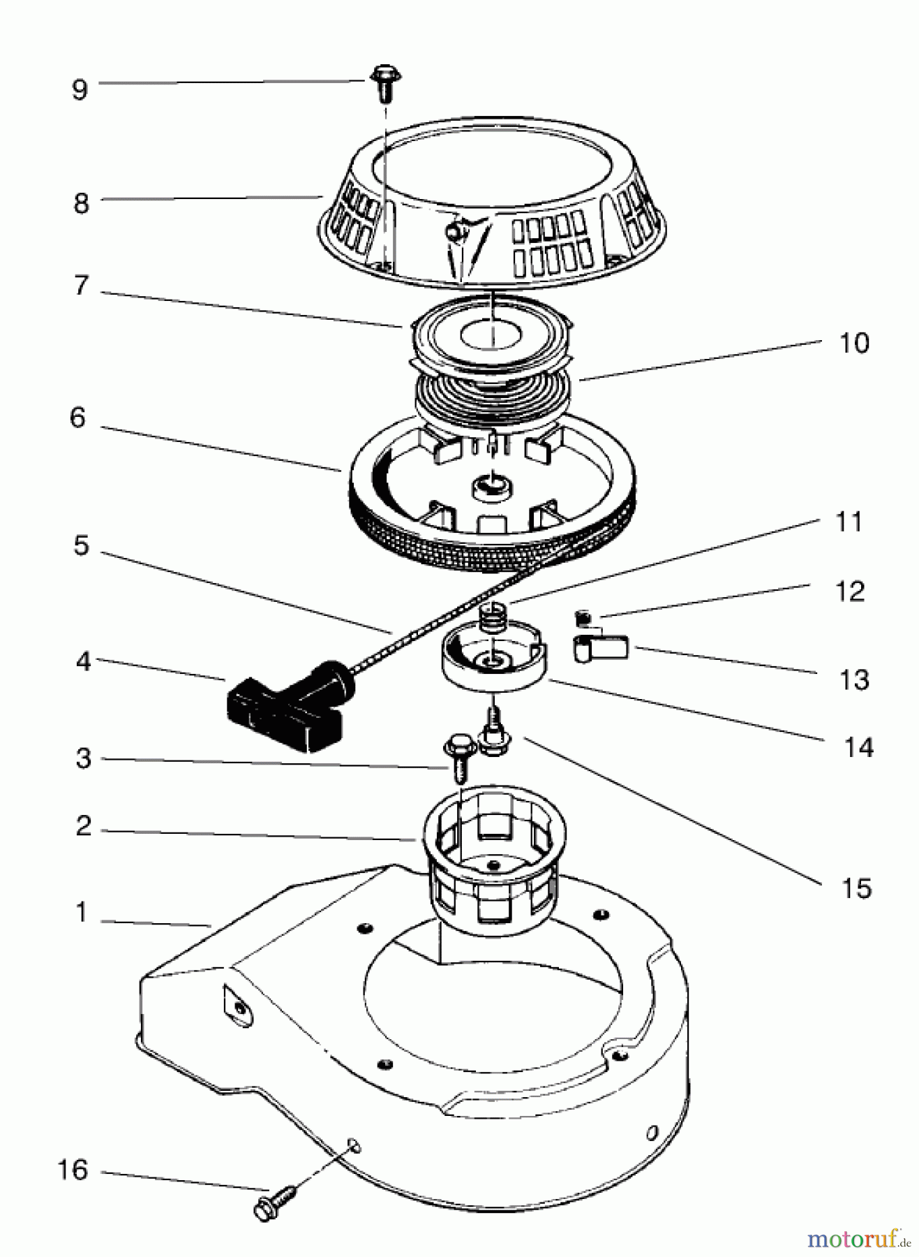  Rasenmäher 22701 - Toro Walk-Behind Mower (SN: 790000001 - 799999999) (1997) RECOIL ASSEMBLY (MODEL 47PT6-3)