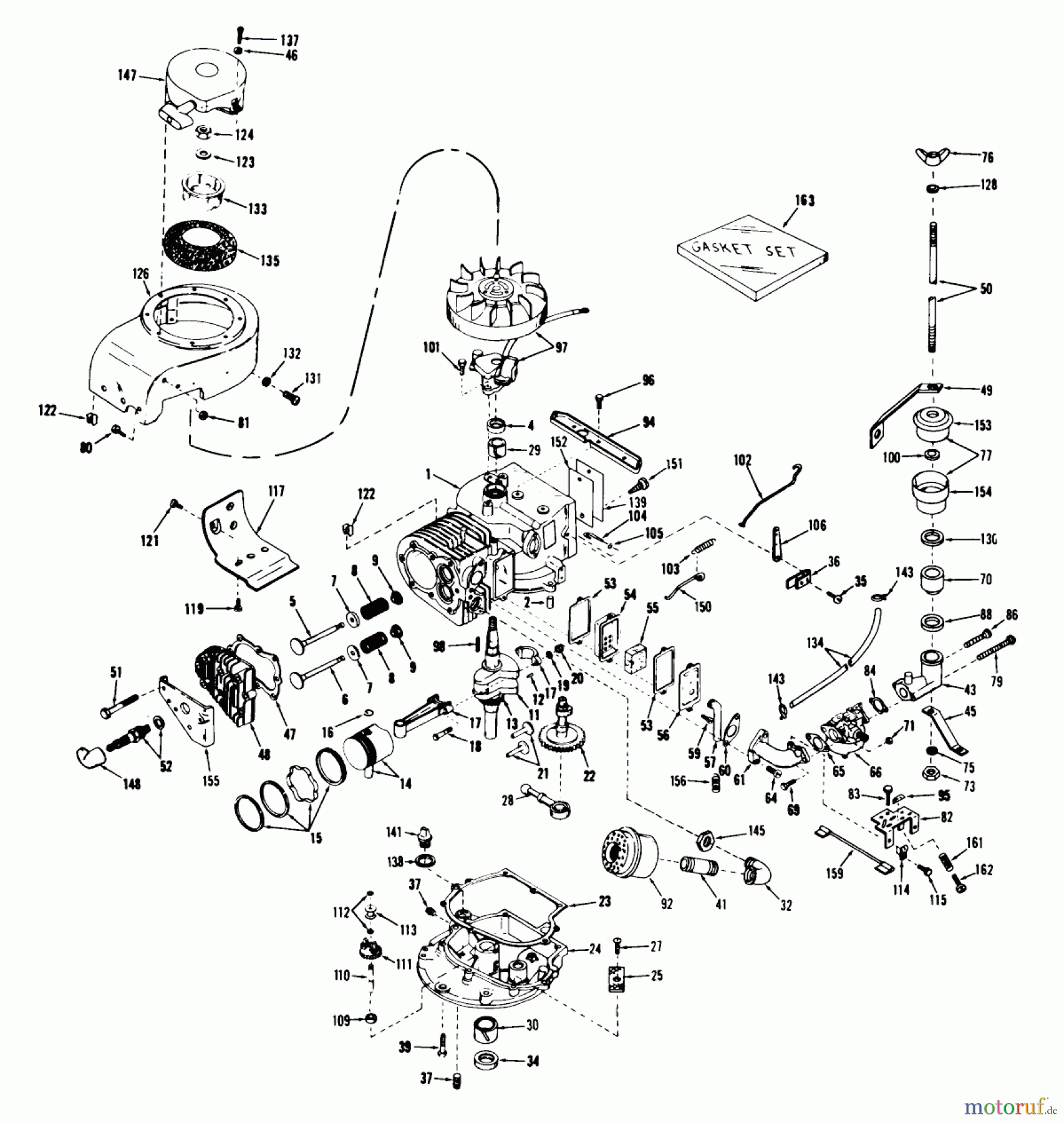  Rasenmäher 23000 - Toro Whirlwind Walk-Behind Mower (SN: 1000001 - 1999999) (1971) ENGINE MODEL NO. V50-60126G & 60127G