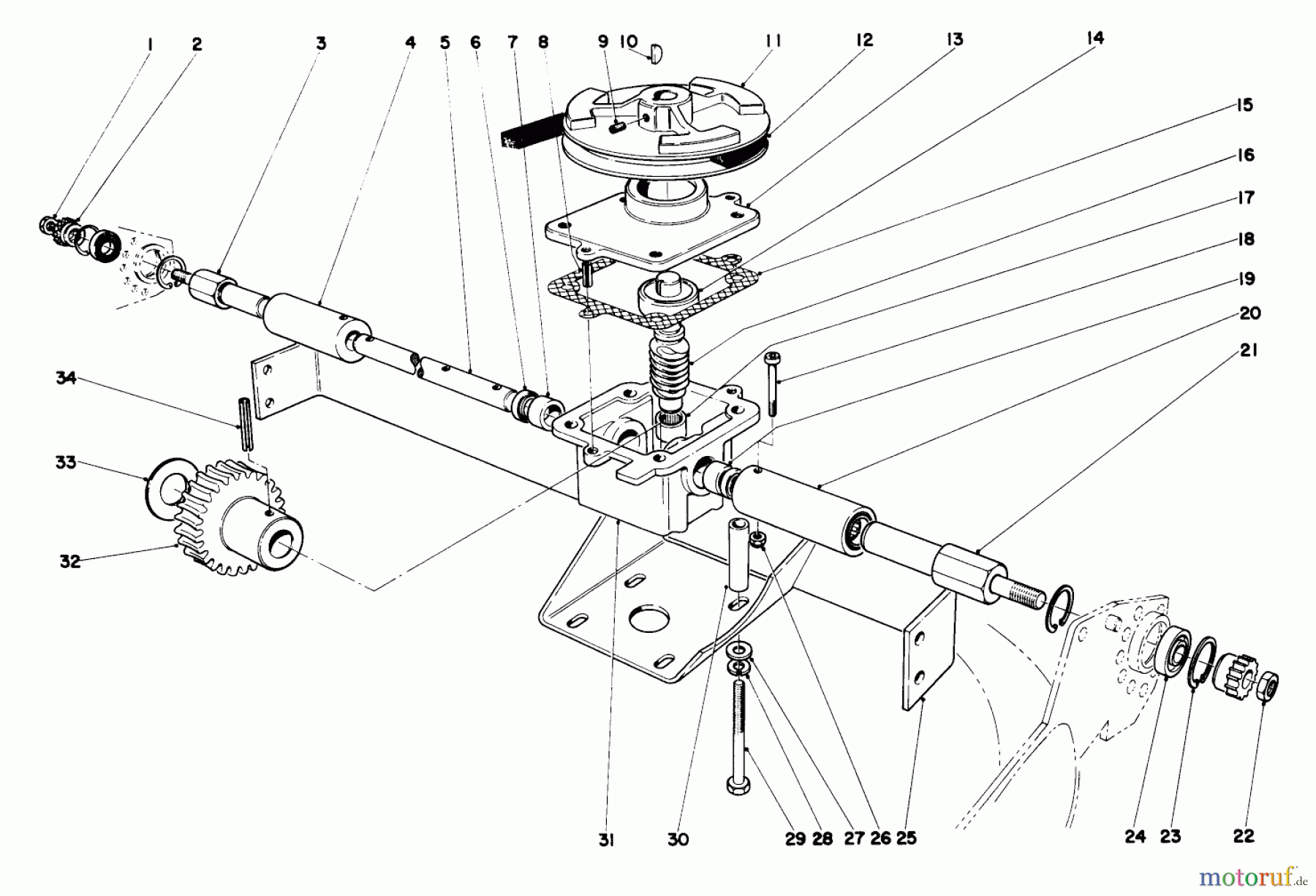  Rasenmäher 23000 - Toro Whirlwind Walk-Behind Mower (SN: 3000001 - 3999999) (1973) GEAR BOX ASSEMBLY