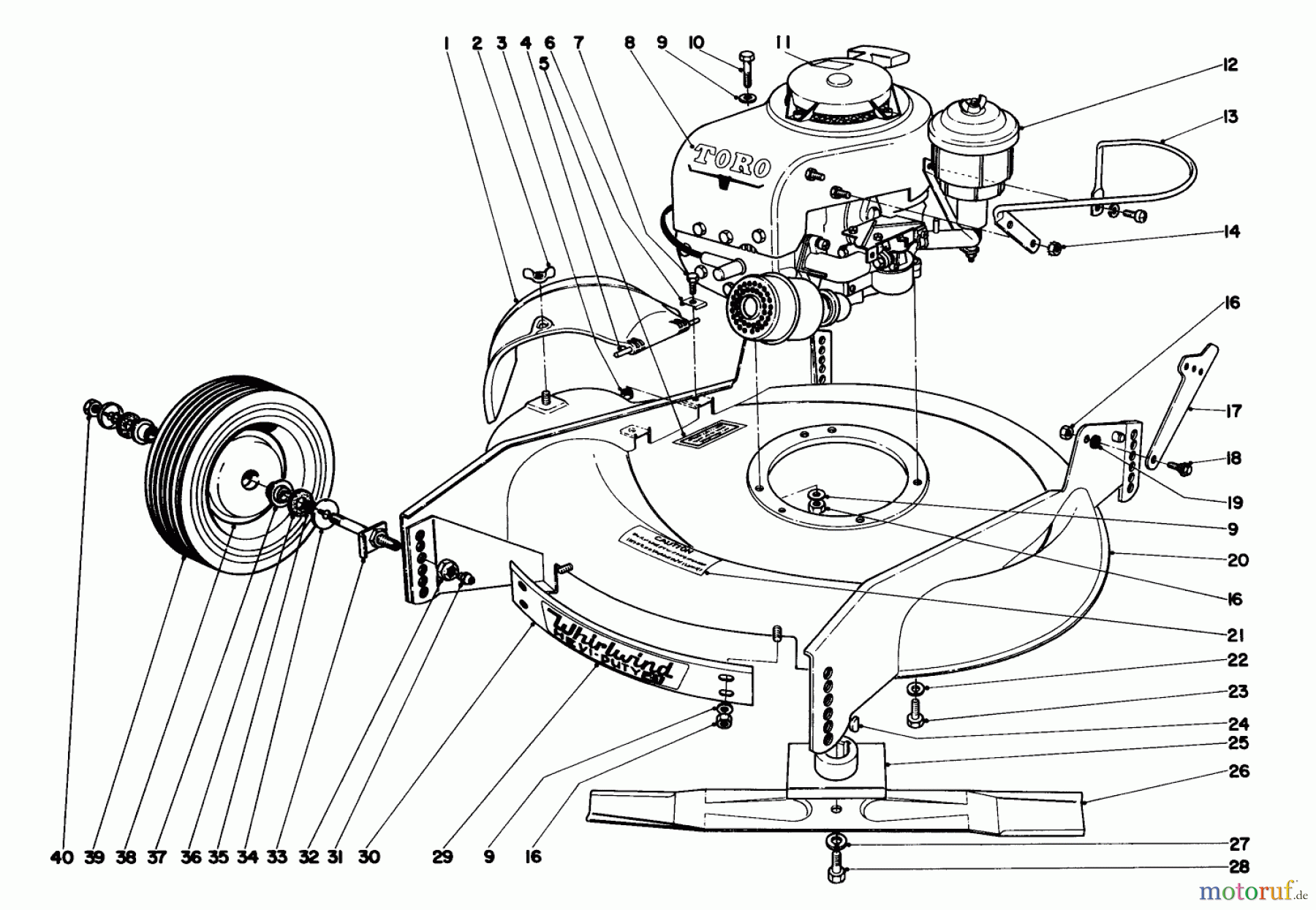  Rasenmäher 23100 - Toro Walk-Behind Mower (SN: 9000001 - 9999999) (1969) HOUSING ASSEMBLY H. P. MODEL