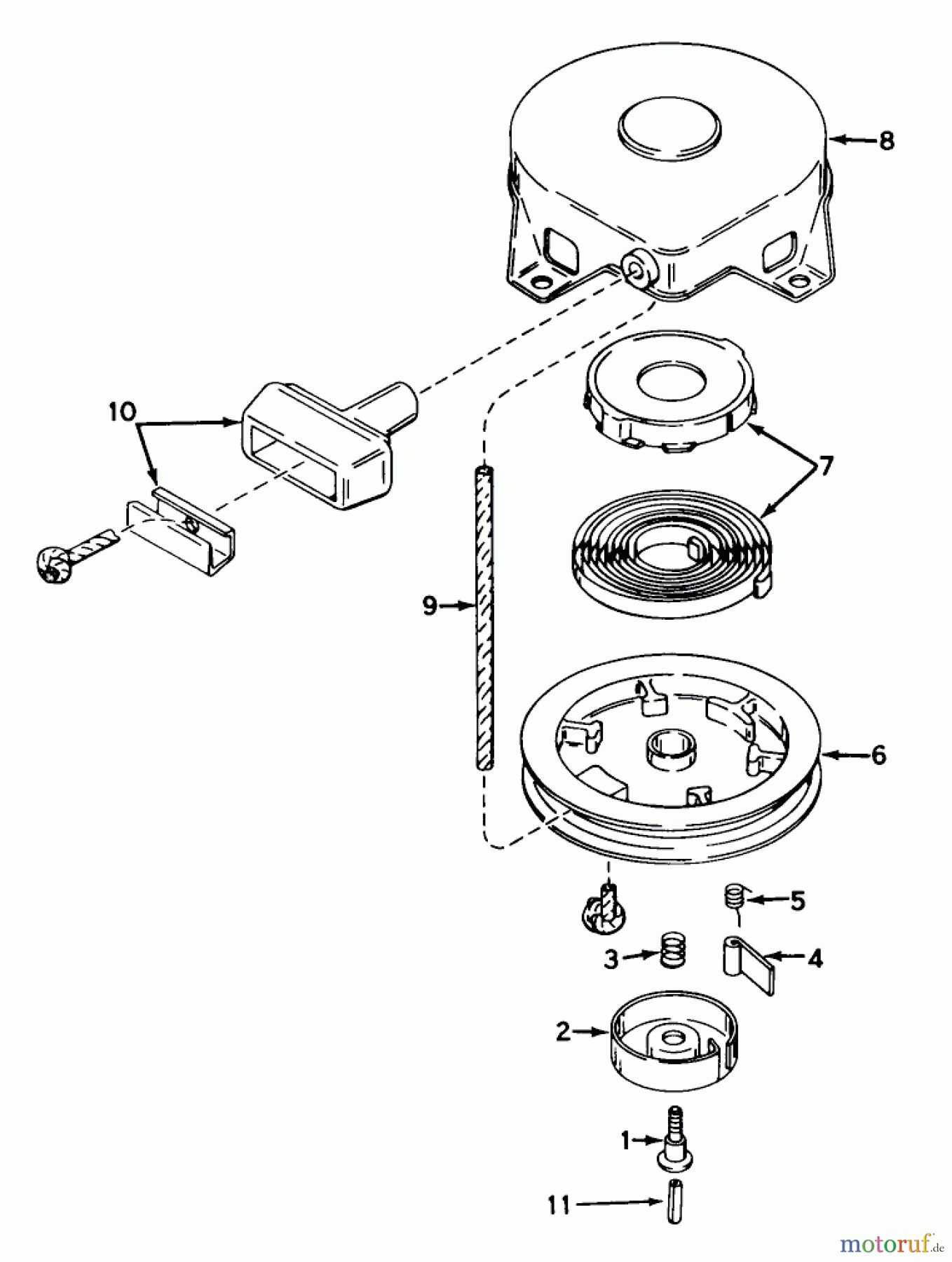  Rasenmäher 23100 - Toro Walk-Behind Mower (SN: 0000001 - 0999999) (1970) REWIND STARTER NO. 590420