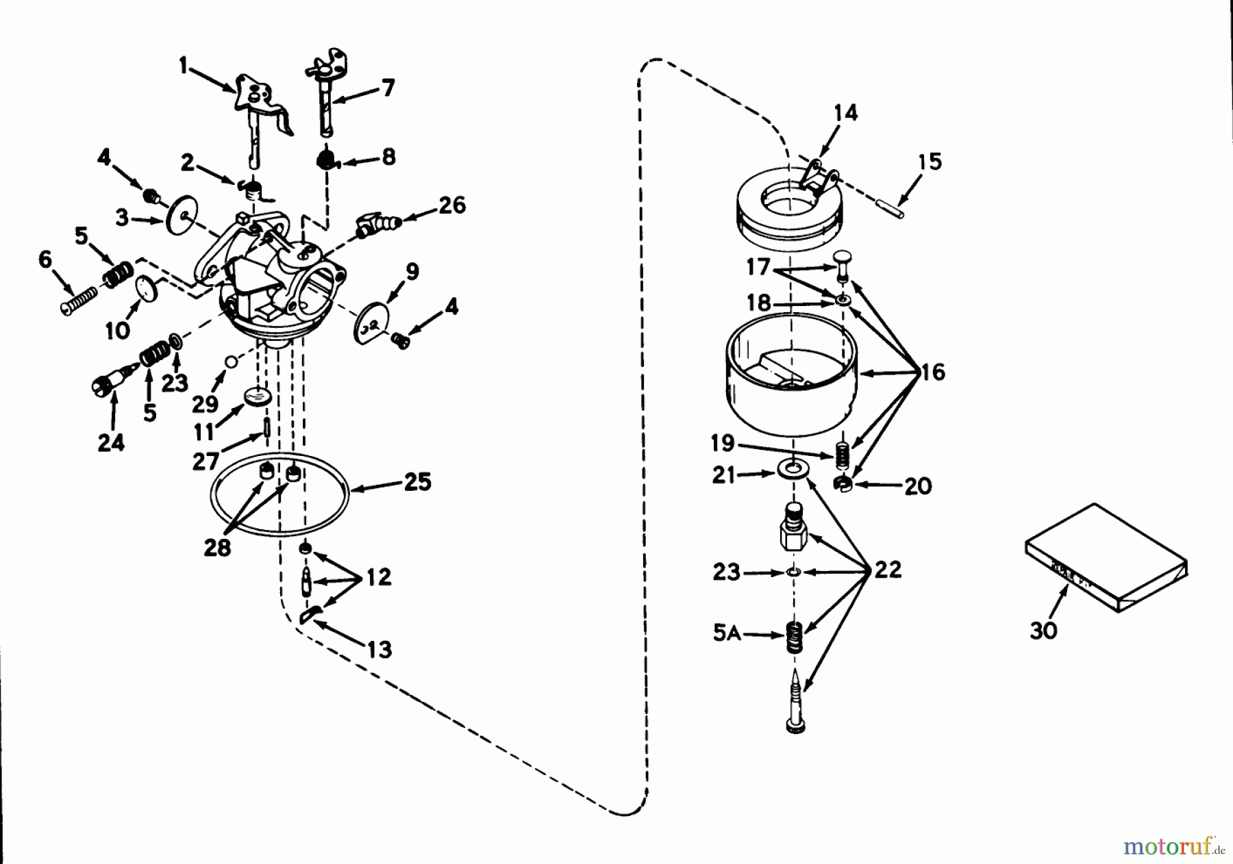  Rasenmäher 23000 - Toro Whirlwind Walk-Behind Mower (SN: 6000001 - 6999999) (1966) CARBURETOR NO. 631117