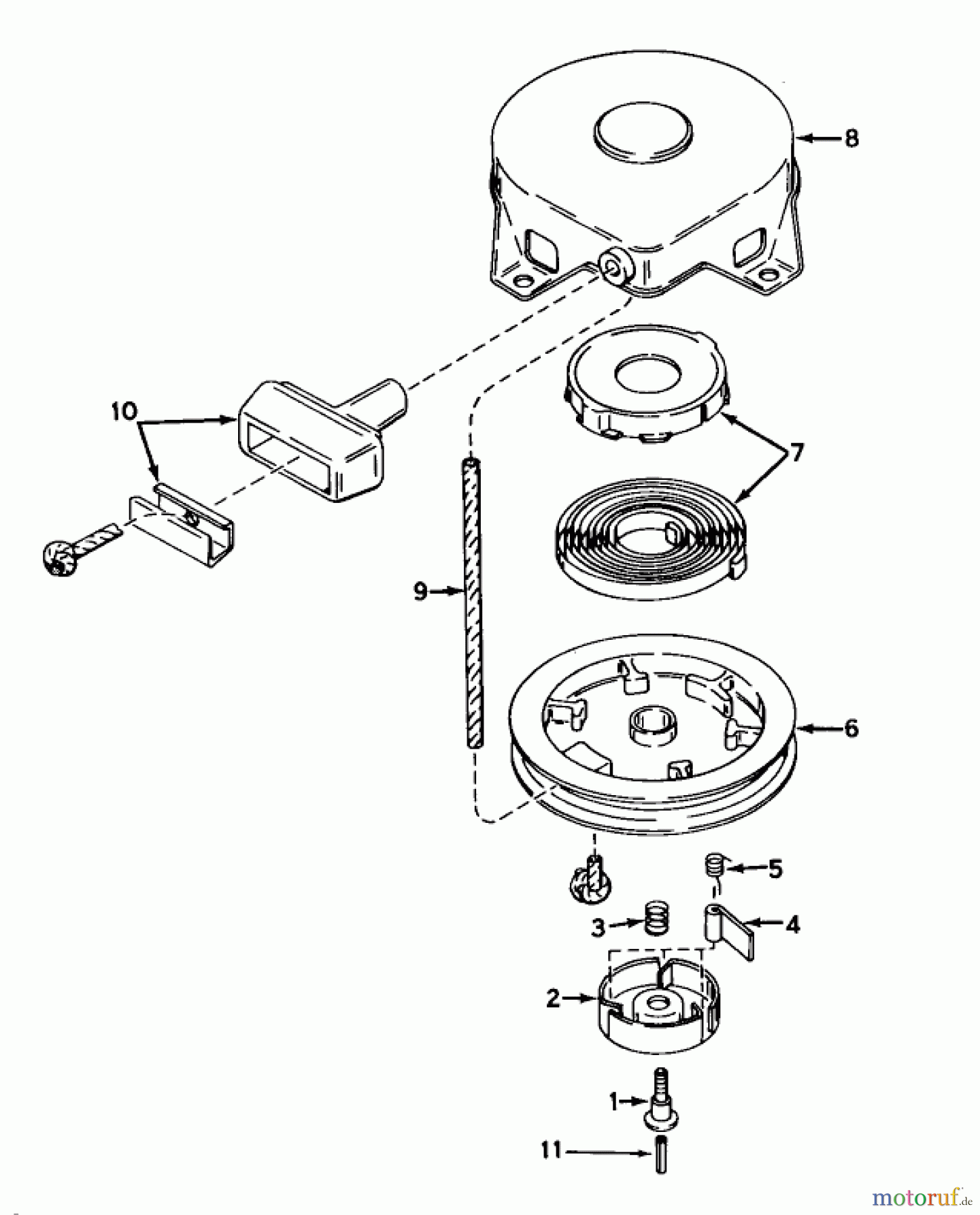  Rasenmäher 23100 - Toro Walk-Behind Mower (SN: 8000001 - 8999999) (1968) REWIND STARTERS NO. 590449