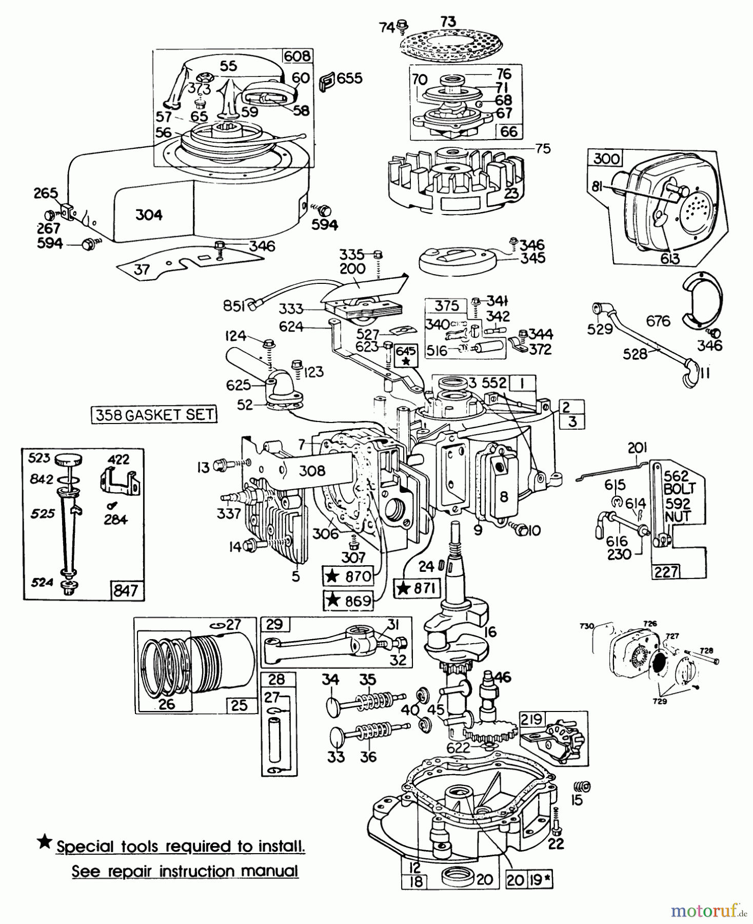  Rasenmäher 23022 - Toro Walk-Behind Mower (SN: 2000001 - 2999999) (1982) ENGINE BRIGGS & STRATTON MODEL 130902-0543-01 #2