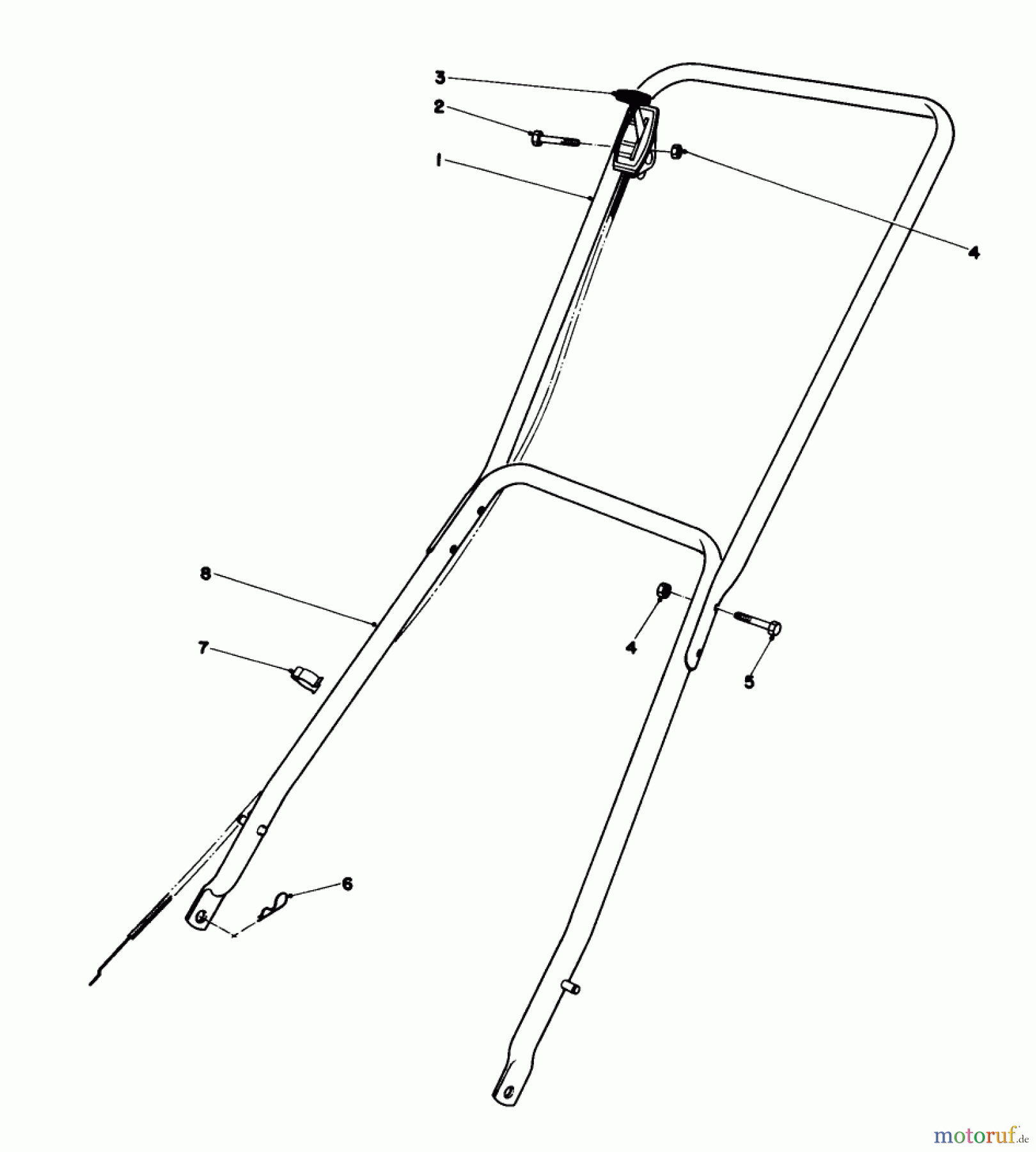  Rasenmäher 23022 - Toro Walk-Behind Mower (SN: 7000001 - 7999999) (1977) HANDLE ASSEMBLY