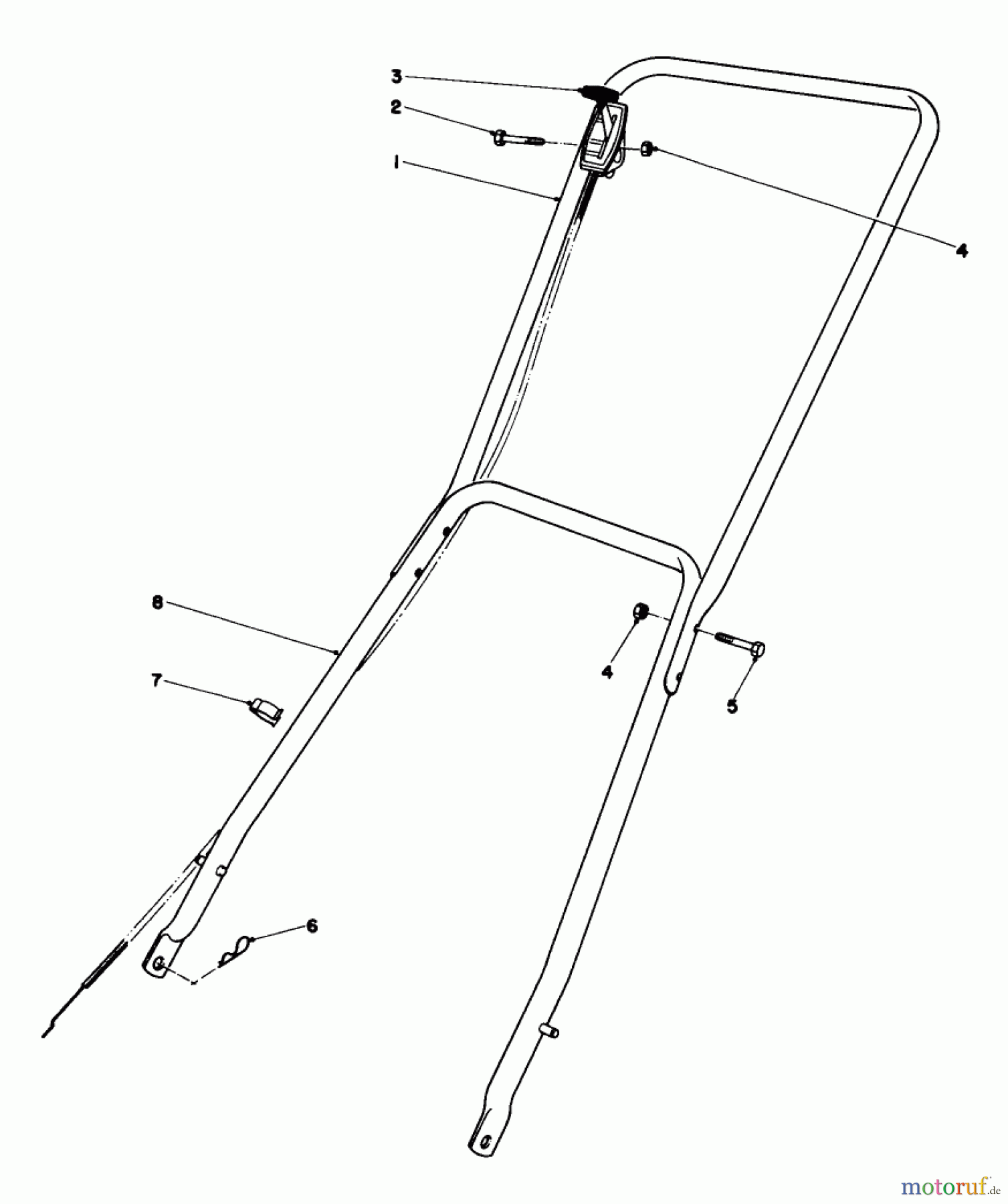  Rasenmäher 23022 - Toro Walk-Behind Mower (SN: 8000001 - 8999999) (1978) HANDLE ASSEMBLY