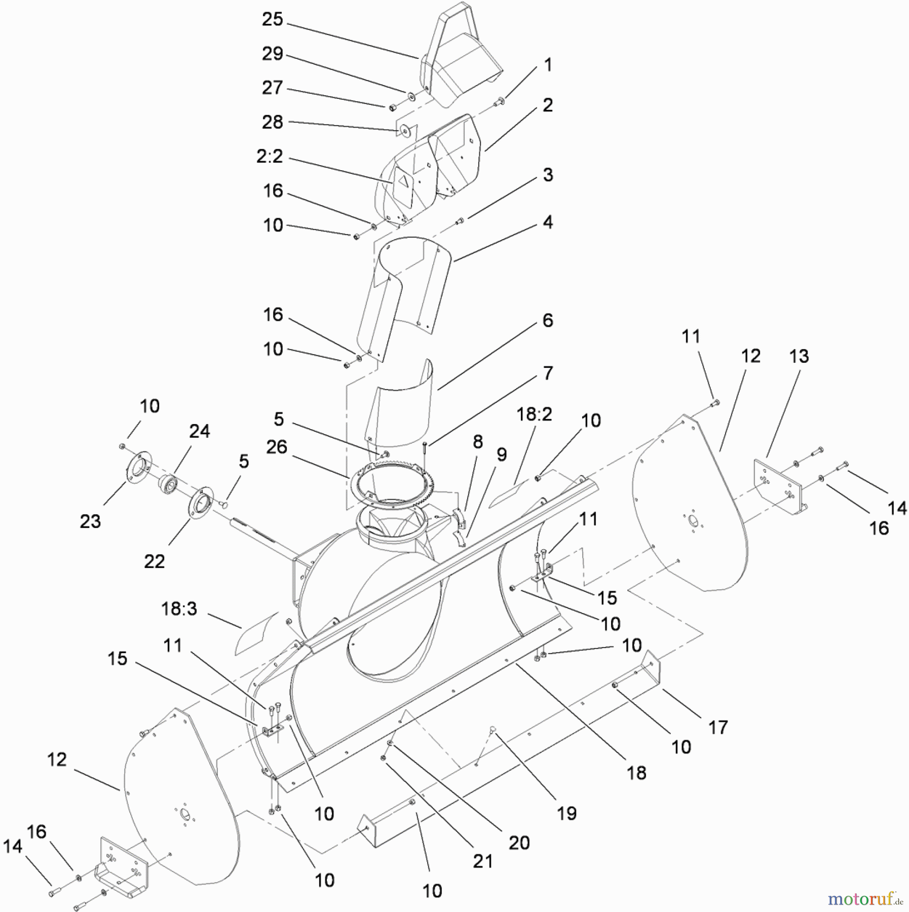  Compact Utility Attachments 22456 - Toro Snowthrower, Dingo Compact Utility Loader (SN: 312000001 - 312999999) (2012) DISCHARGE CHUTE ASSEMBLY