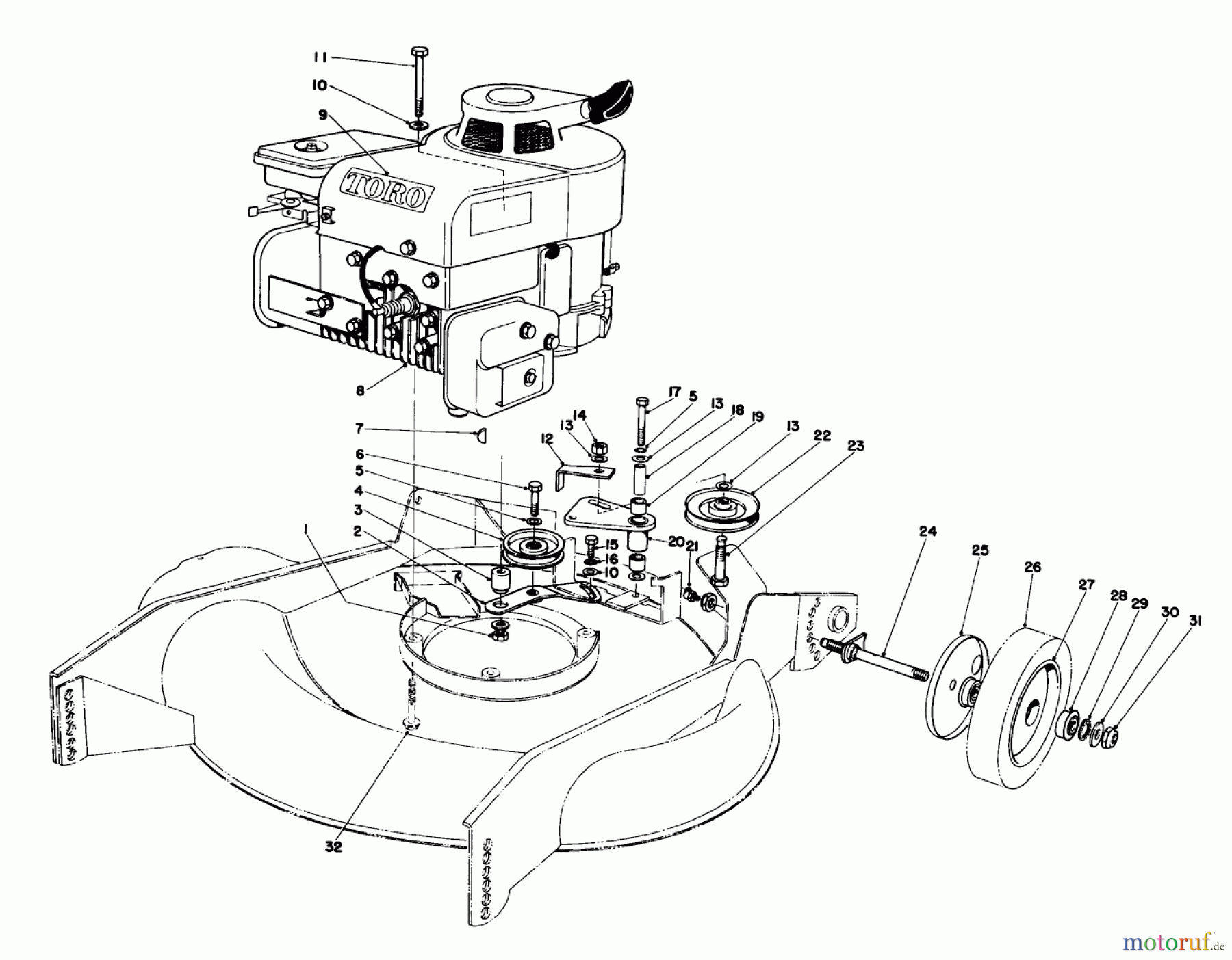  Rasenmäher 23177 - Toro Walk-Behind Mower (SN: 6000001 - 6999999) (1976) ENGINE ASSEMBLY