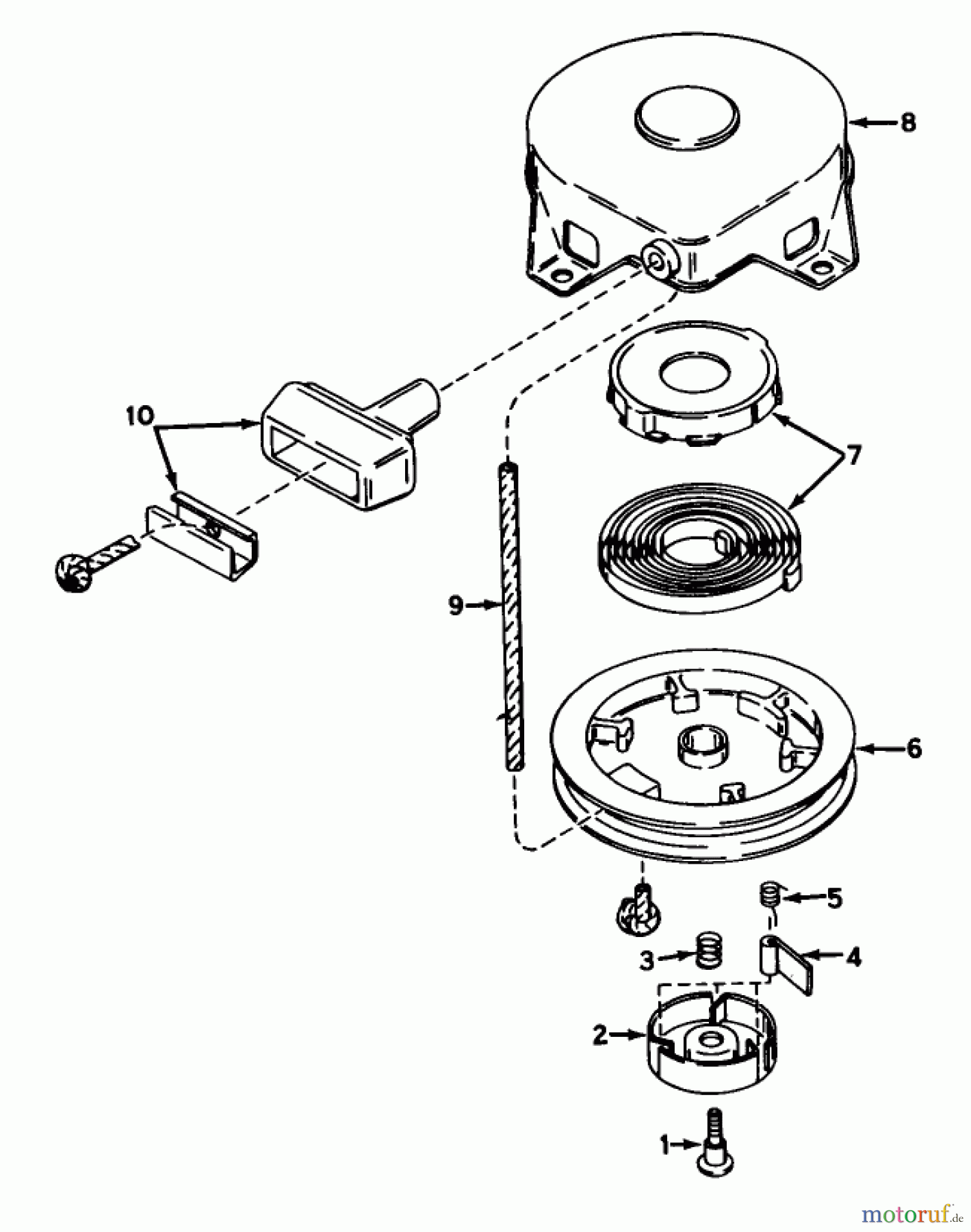  Rasenmäher 23201 - Toro Whirlwind Walk-Behind Mower (SN: 0000001 - 0999999) (1970) REWIND STARTER NO. 590420 PARTS LIST