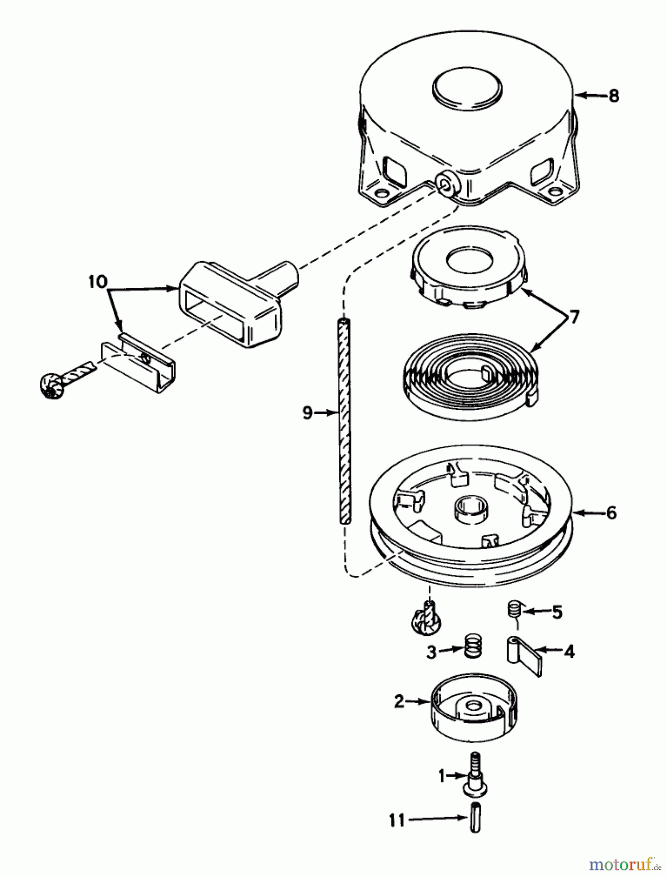  Rasenmäher 23205 - Toro Whirlwind Walk-Behind Mower (SN: 5000001 - 5999999) (1975) REWIND STARTER NO. 590420