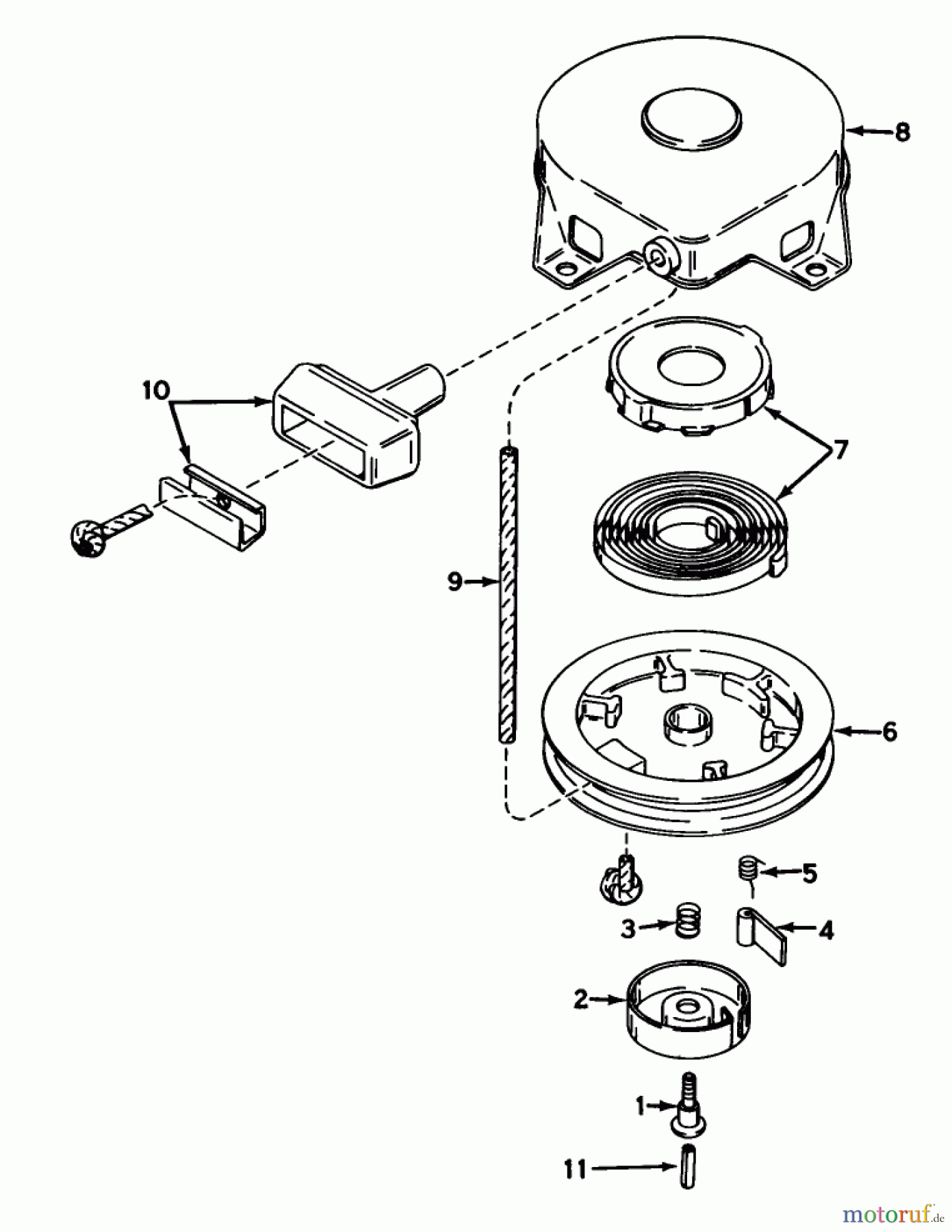  Rasenmäher 23205 - Toro Whirlwind Walk-Behind Mower (SN: 7000001 - 7999999) (1977) REWIND STARTER NO. 590420