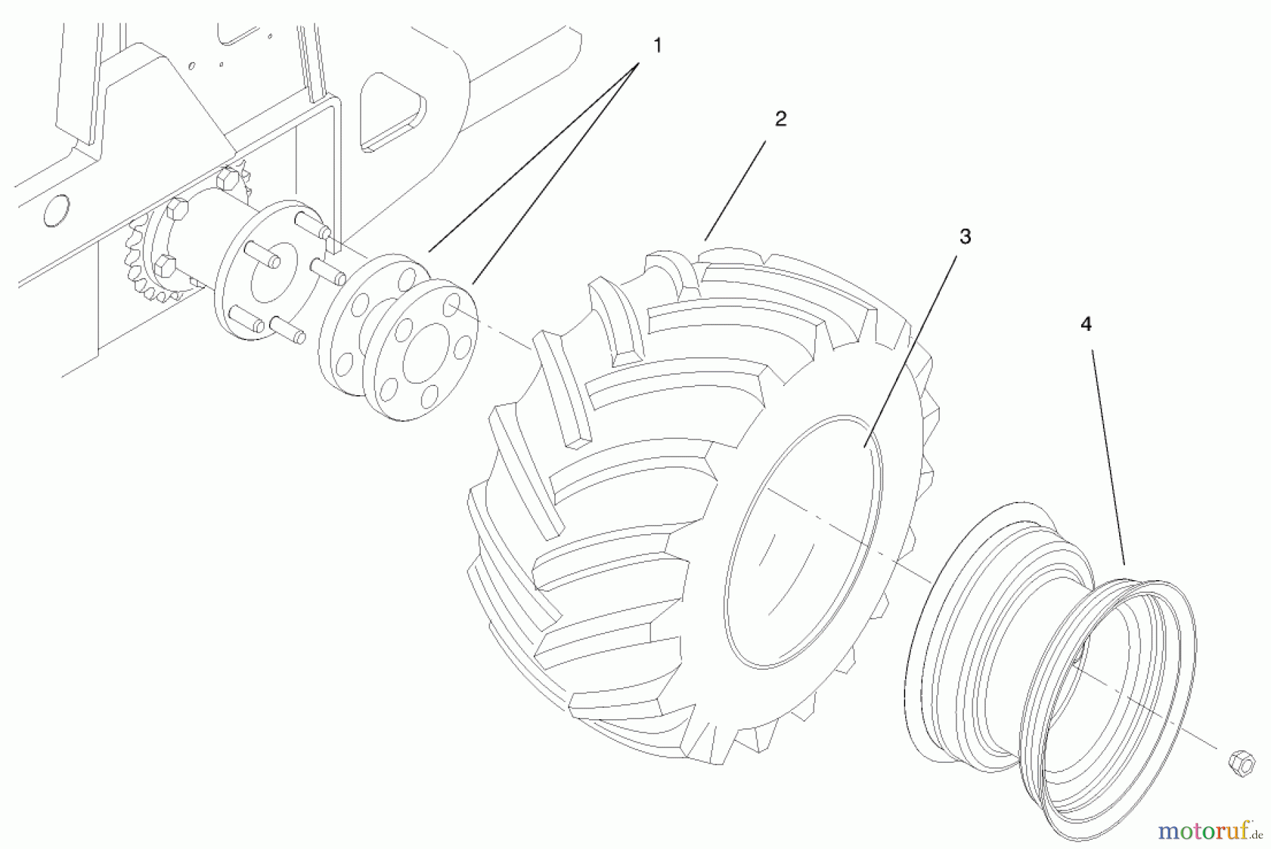  Compact Utility Attachments 22461 - Toro Agricultural Tire, Right Hand, Dingo Compact Utility Loaders WHEEL ASSEMBLY