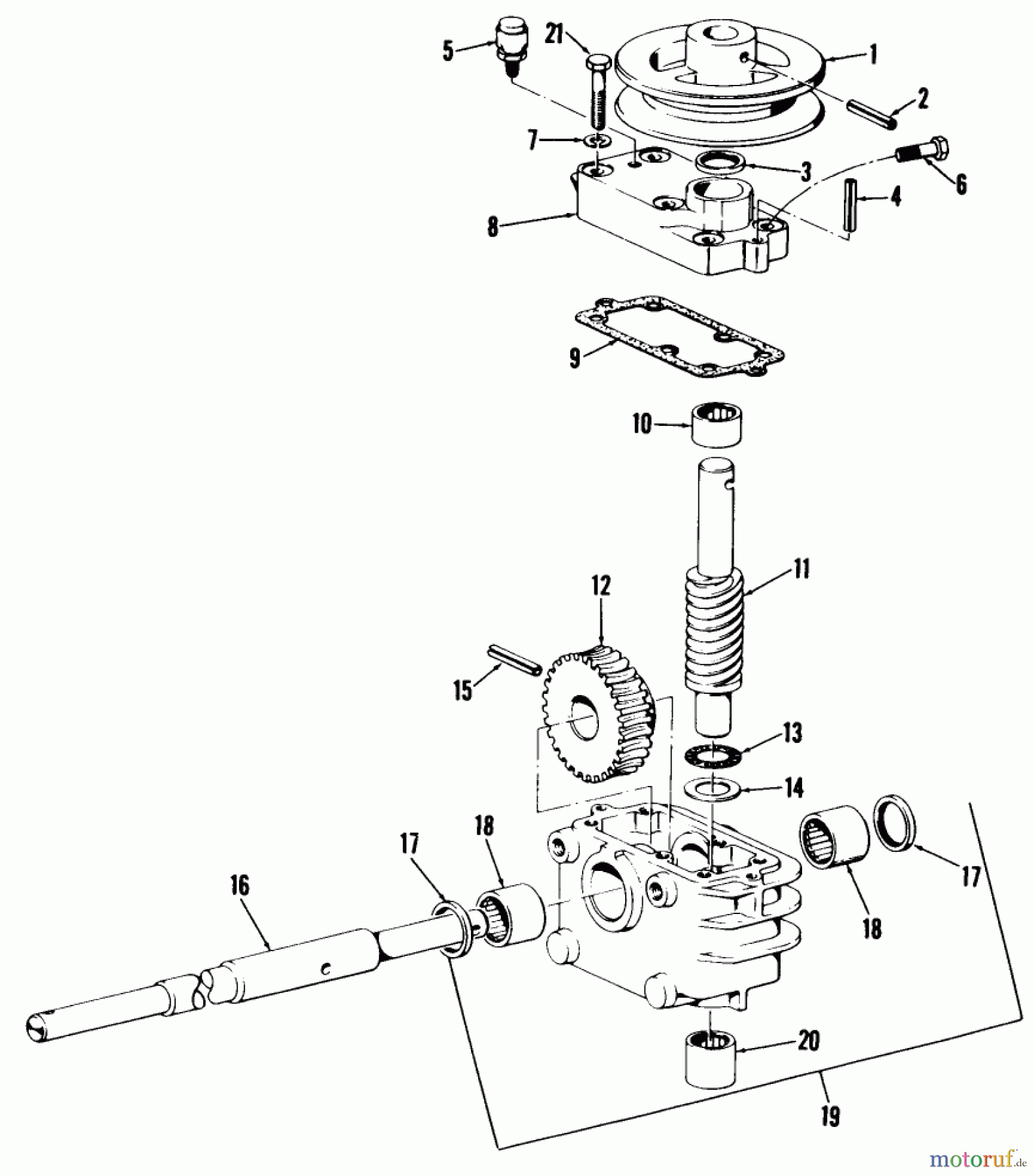  Rasenmäher 23267 - Toro Walk-Behind Mower (SN: 4000001 - 4999999) (1984) GEAR CASE ASSEMBLY