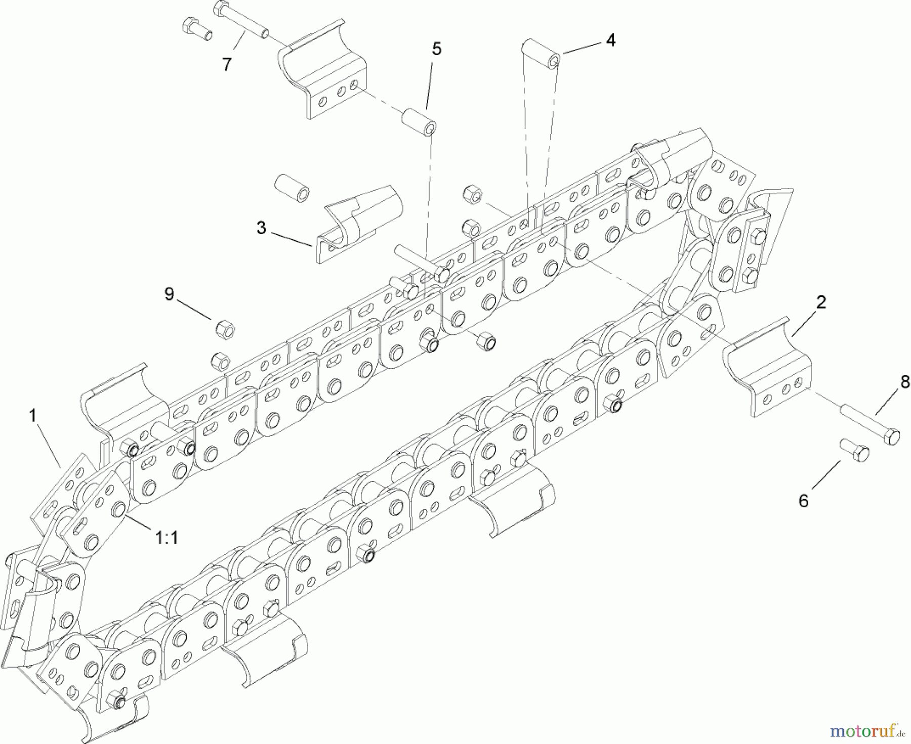  Compact Utility Attachments 22465 - Toro Trencher, Dingo TX 413 Compact Utility Loaders (SN: 280000001 - 280999999) (2008) TRENCHER CHAIN ASSEMBLY NO. 106-7626