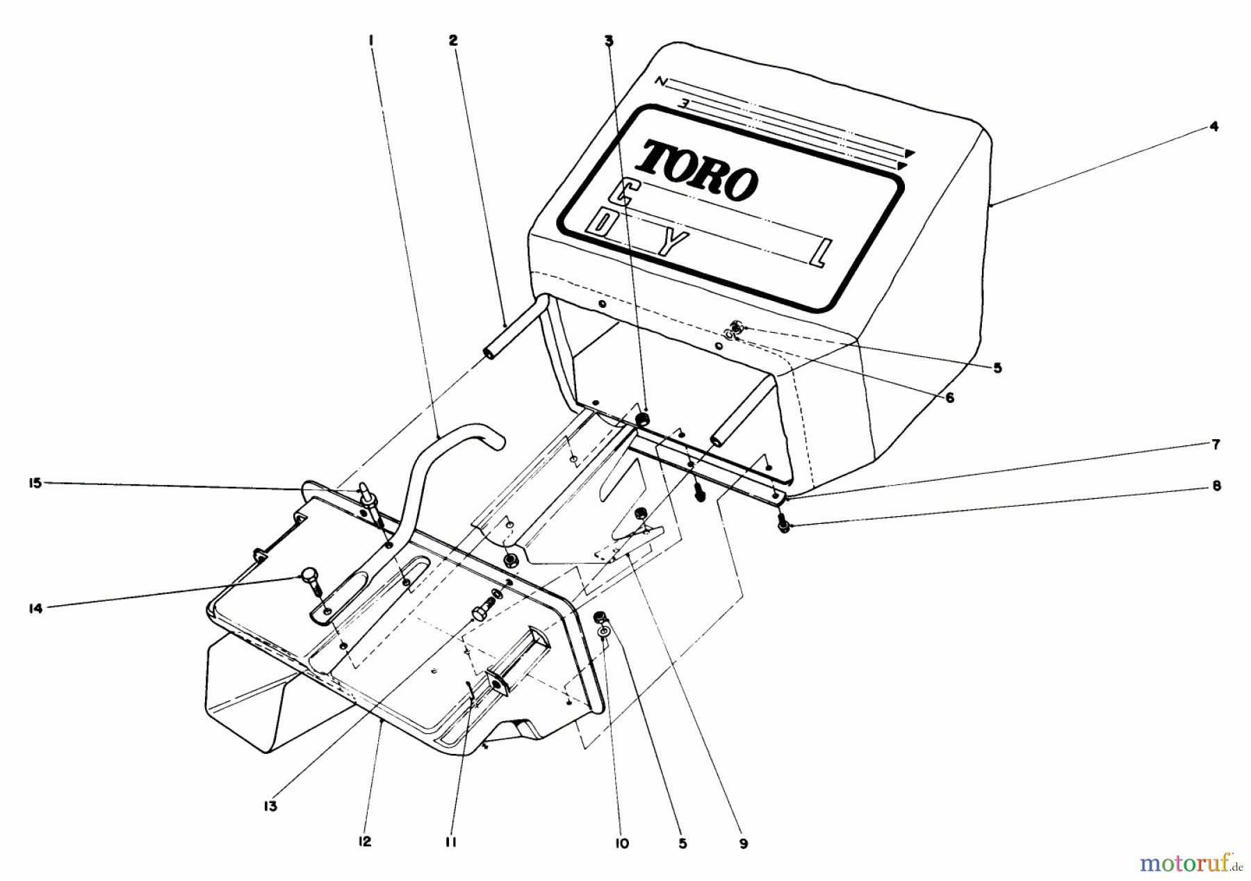  Rasenmäher 23450 - Toro Walk-Behind Mower (SN: 0000001 - 0999999) (1980) GRASS CATCHER ASSEMBLY