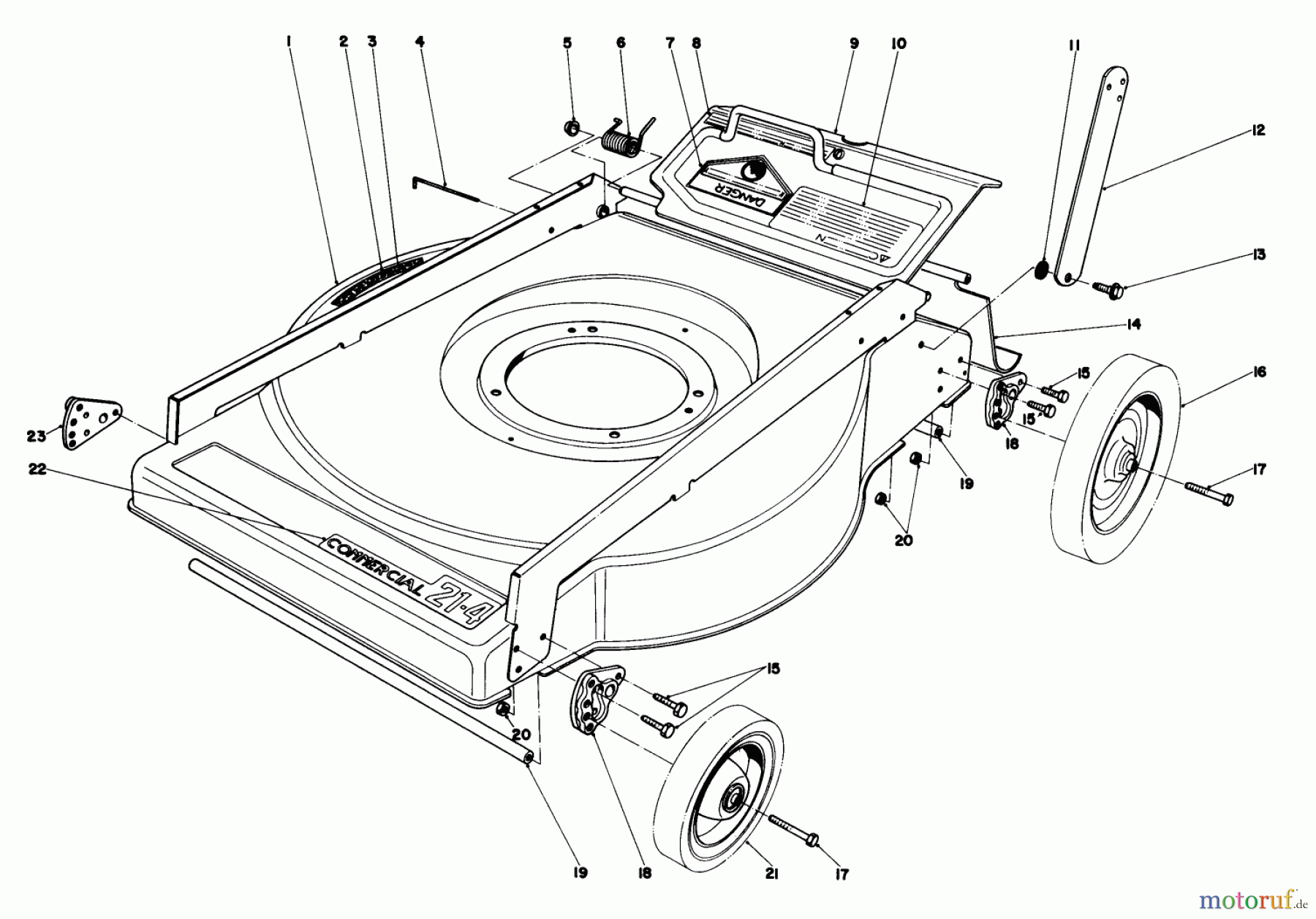  Rasenmäher 23450 - Toro Walk-Behind Mower (SN: 0000001 - 0999999) (1980) MOWER HOUSING ASSEMBLY