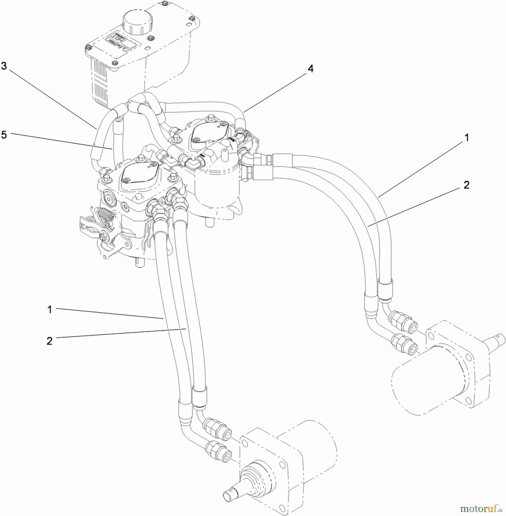  Rasenmäher für Großflächen 30032 - Toro Commercial 91cm Walk-Behind Mower, 15HP, T-Bar, Hydro Drive, TURBO FORCE Cutting Unit (SN: 310000001 - 310999999) (2010) HYDRAULIC HOSE ASSEMBLY