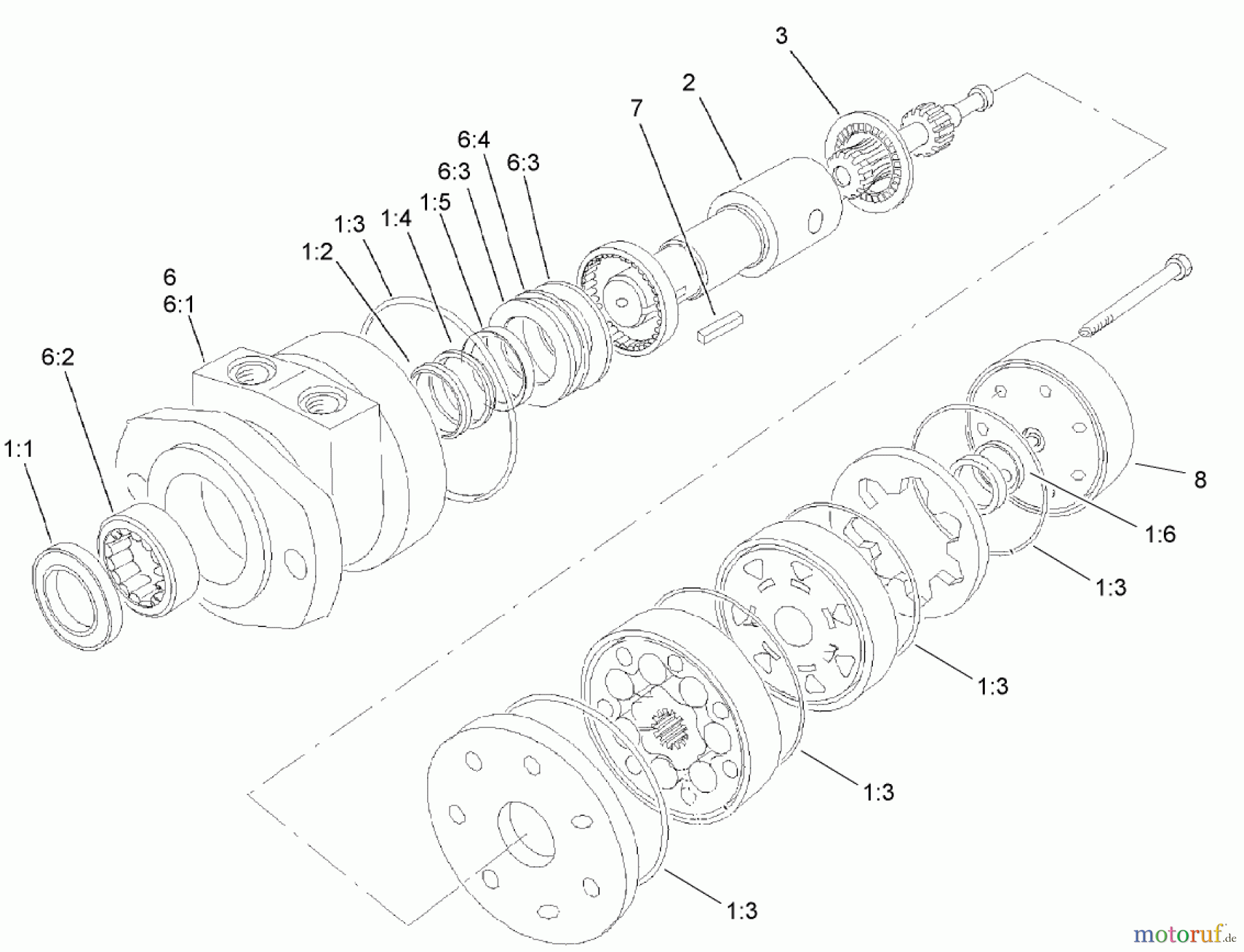  Compact Utility Attachments 22472 - Toro Trench Filler, Dingo Compact Utility Loader (SN: 314000001 - 314999999) (2014) HYDRAULIC MOTOR ASSEMBLY NO. 108-5595