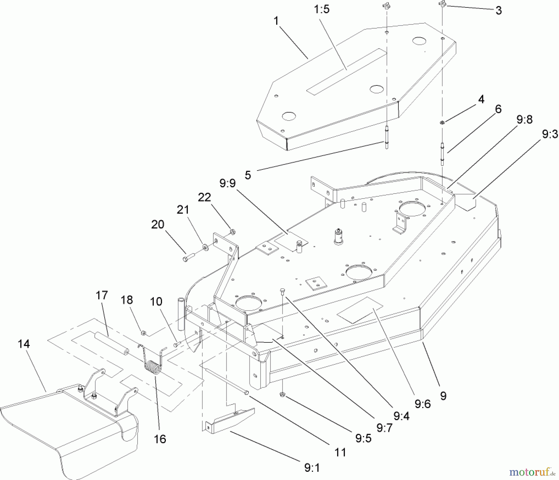  Rasenmäher für Großflächen 30140 - Toro Mid-Size ProLine Mower, T-Bar, Gear Drive, 15 HP, 48