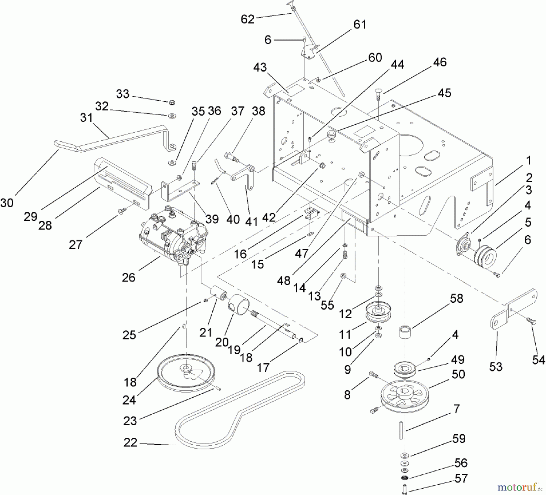  Rasenmäher für Großflächen 30150 - Toro Mid-Size ProLine Mower, T-Bar, Gear Drive, 13 HP, 32