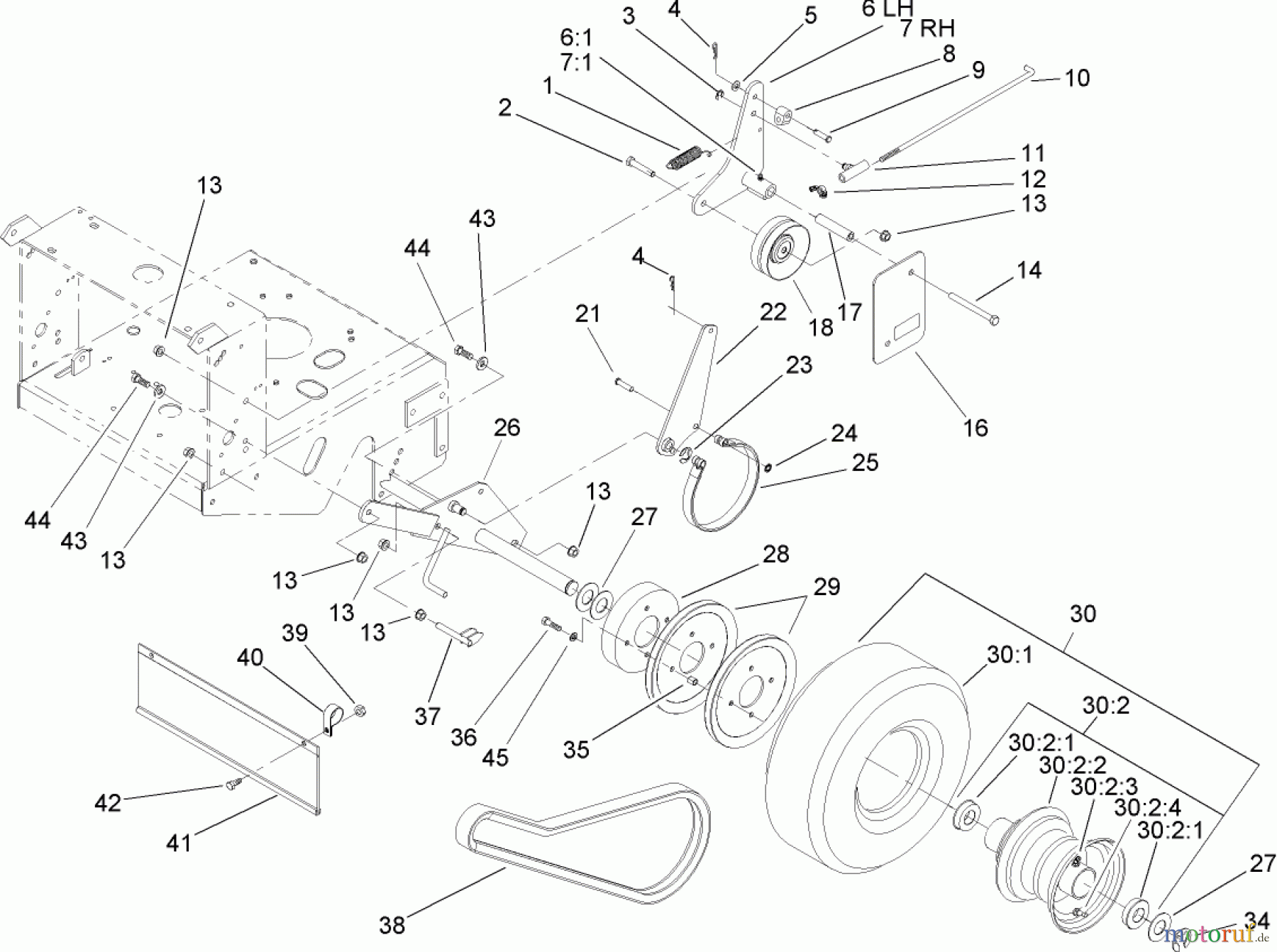  Rasenmäher für Großflächen 30161 - Toro Mid-Size ProLine Mower, T-Bar, Gear Drive, 13 HP, 36