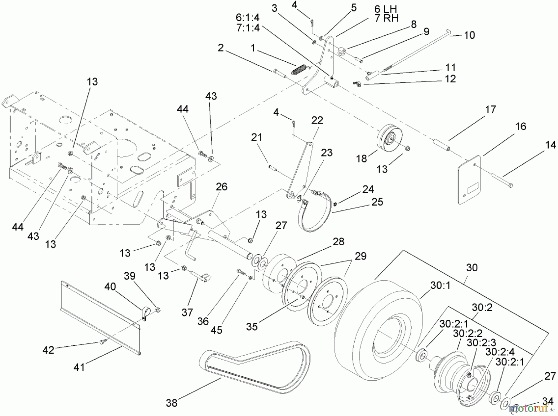  Rasenmäher für Großflächen 30161 - Toro Mid-Size ProLine Mower, T-Bar, Gear Drive, 13 HP, 36