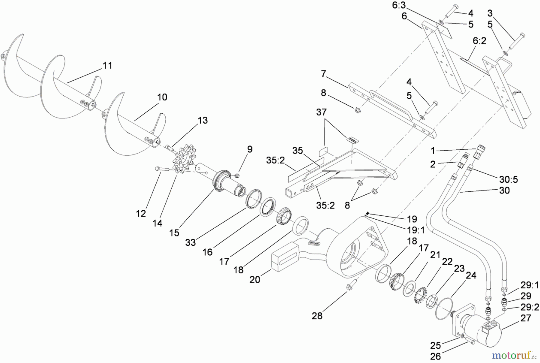  Compact Utility Attachments 22473 - Toro High-Torque Trencher Head, Dingo Compact Utility Loaders (SN: 313000001 - 313999999) (2013) HIGH-TORQUE TRENCHER HEAD ASSEMBLY