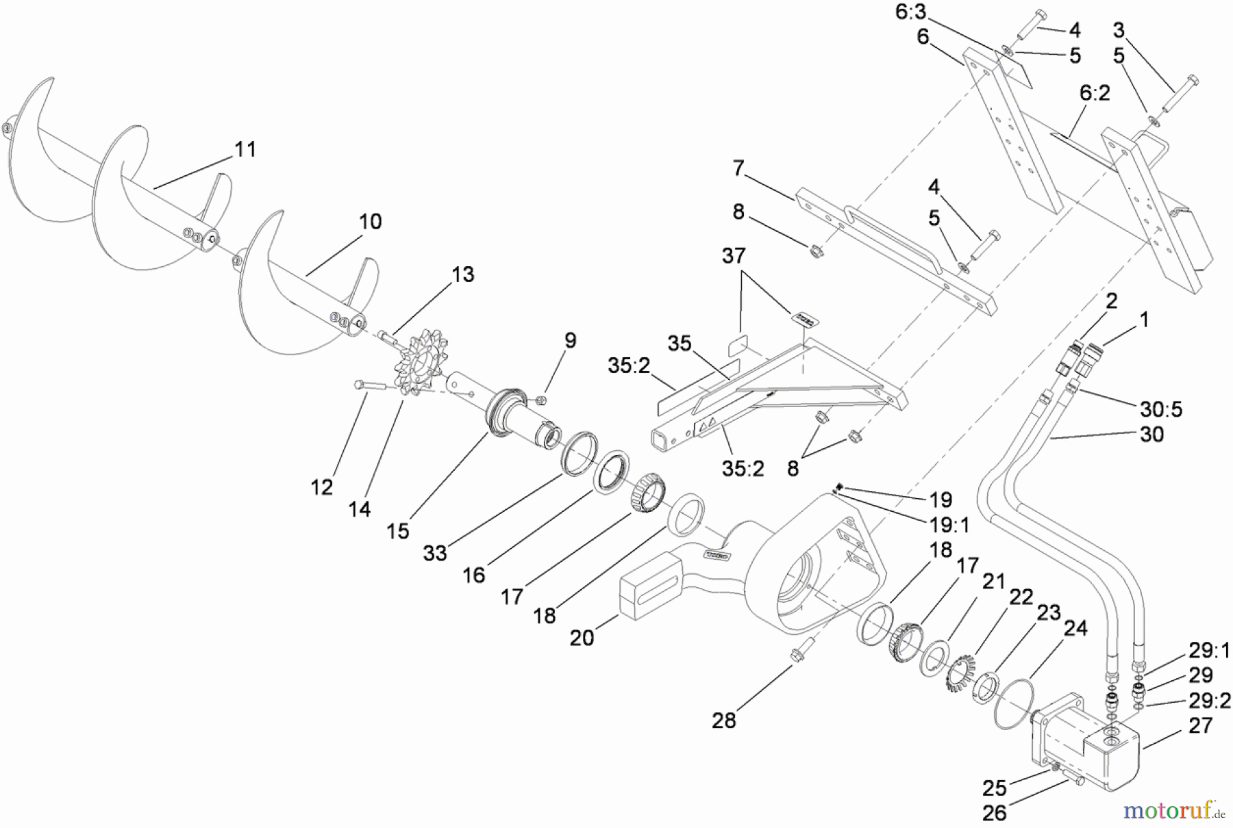  Compact Utility Attachments 22474 - Toro High-Speed Trencher Head, Dingo Compact Utility Loaders (SN: 312000001 - 312999999) (2012) HIGH-SPEED TRENCHER HEAD ASSEMBLY