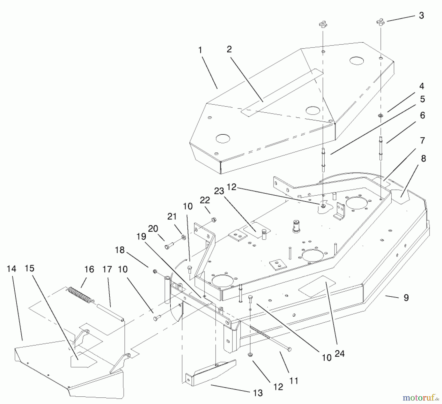  Rasenmäher für Großflächen 30196 - Toro Mid-Size ProLine Mower, Gear Drive, 14 hp, 48