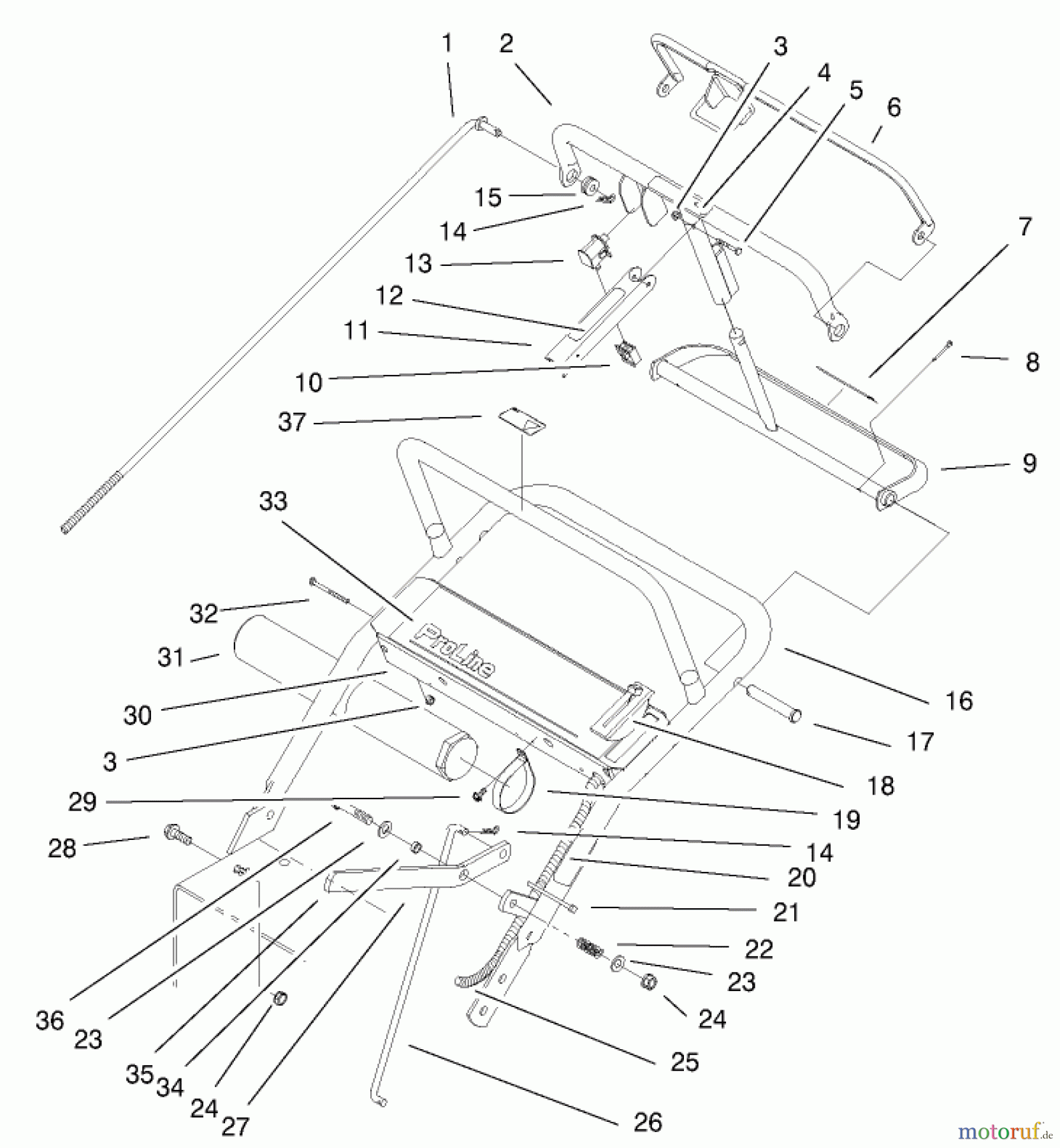  Rasenmäher für Großflächen 30196 - Toro Mid-Size ProLine Mower, Gear Drive, 14 hp, 48