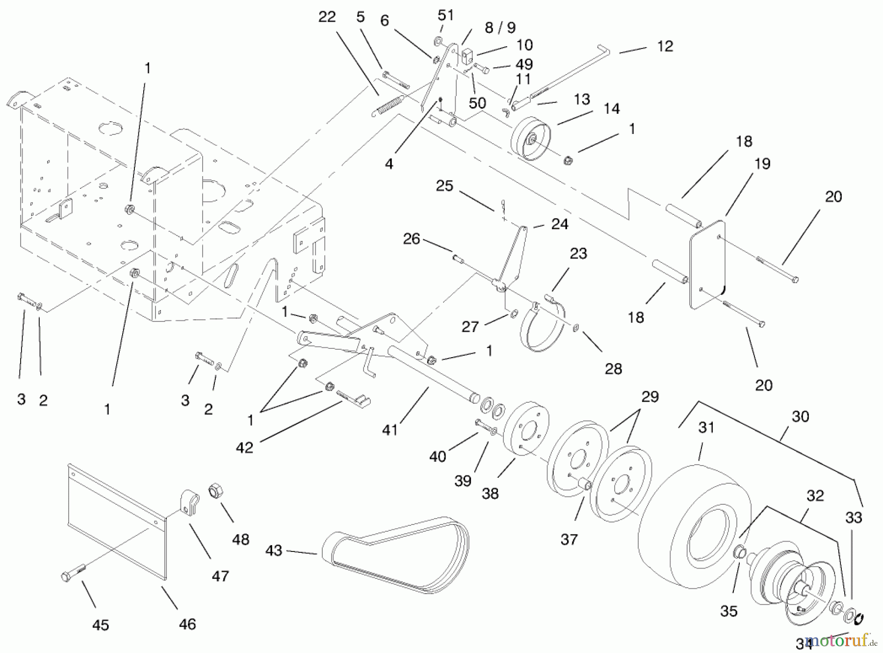  Rasenmäher für Großflächen 30196 - Toro Mid-Size ProLine Mower, Gear Drive, 14 hp, 48