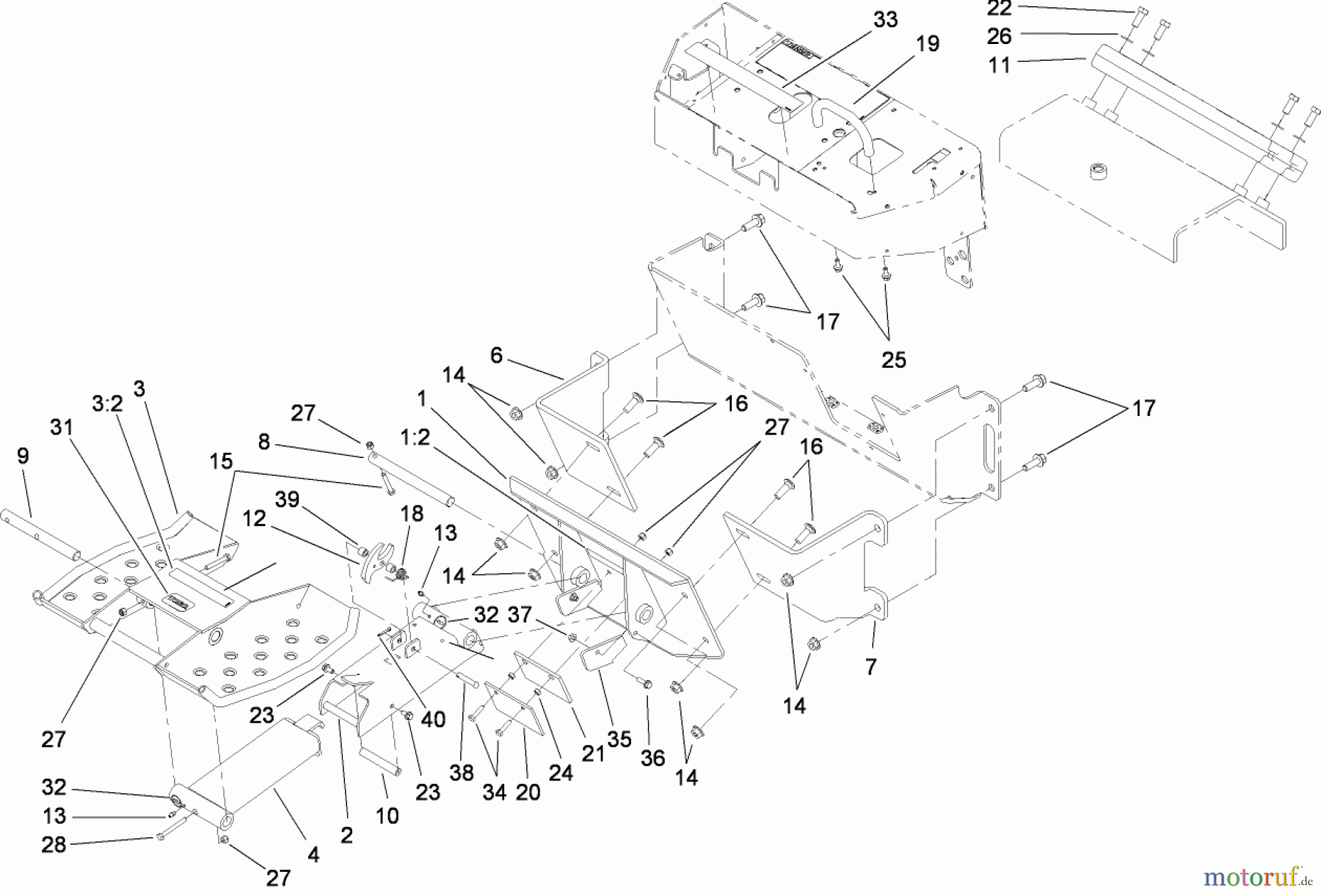  Compact Utility Attachments 22476 - Toro TX Platform, Diesel-Powered TX Dingo Compact Utility Loader (SN: 280000401 - 280999999) (2008) PLATFORM ASSEMBLY