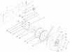 Rasenmäher für Großflächen 30252 - Toro Mid-Size ProLine Mower, Gear Drive, 13 hp, 32" Side Discharge Deck (SN: 210000001 - 210999999) (2001) Spareparts BRAKE, WHEEL PULLEY AND WHEEL ASSEMBLY