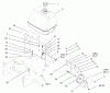 Rasenmäher für Großflächen 30252 - Toro Mid-Size ProLine Mower, Gear Drive, 13 hp, 32" Side Discharge Deck (SN: 220000001 - 220999999) (2002) Spareparts FUEL TANK AND IDLER BRACKET ASSEMBLY