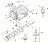 Rasenmäher für Großflächen 30254 - Toro Mid-Size ProLine Mower, Gear Drive, 15 hp, 44" Side Discharge Deck (SN: 210010001 - 210999999) (2001) Spareparts CRANKCASE ASSEMBLY KOHLER MODEL CV15T-41604