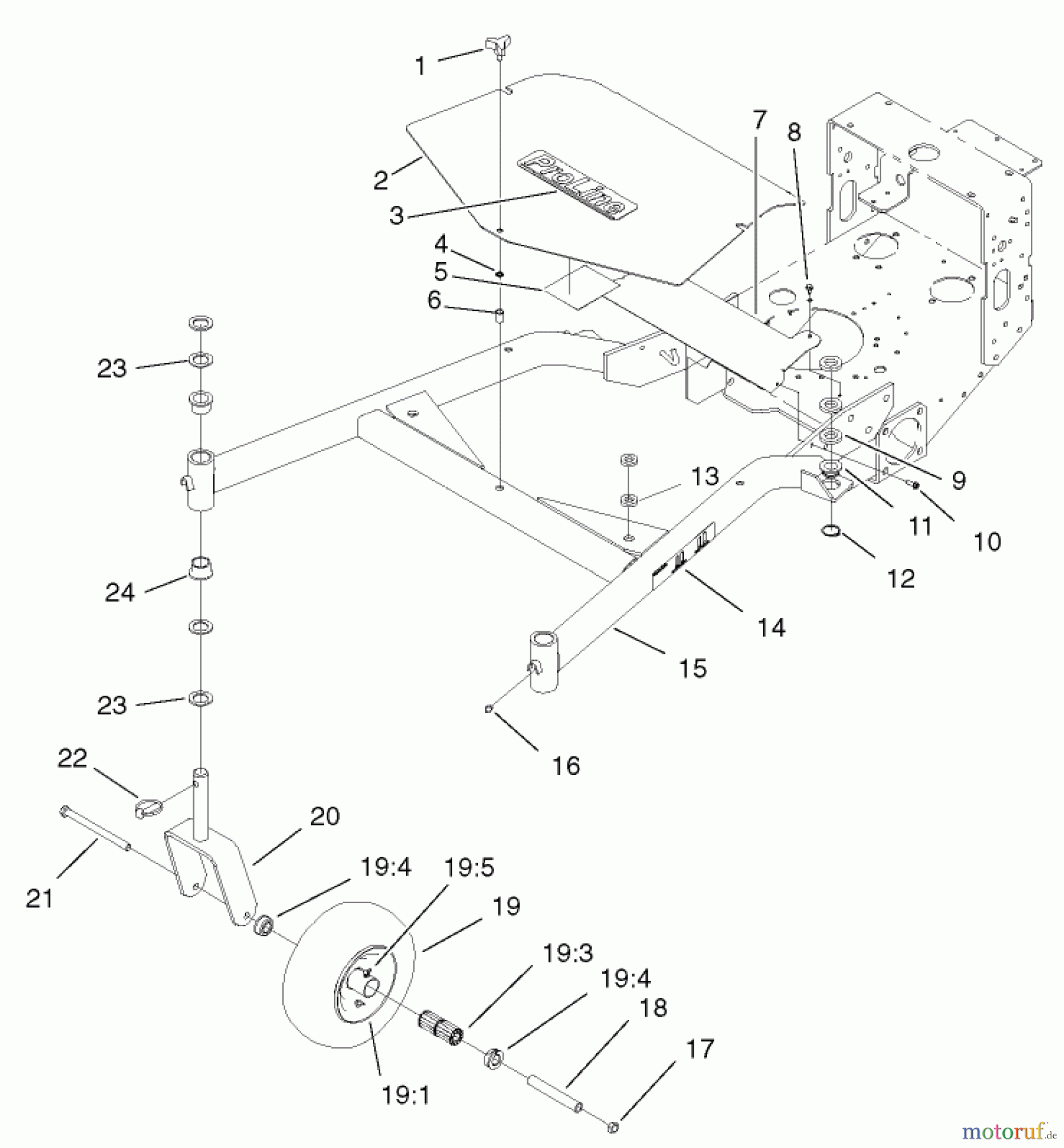  Rasenmäher für Großflächen 30255 - Toro Mid-Size ProLine Mower, Gear Drive, 15 hp, 52