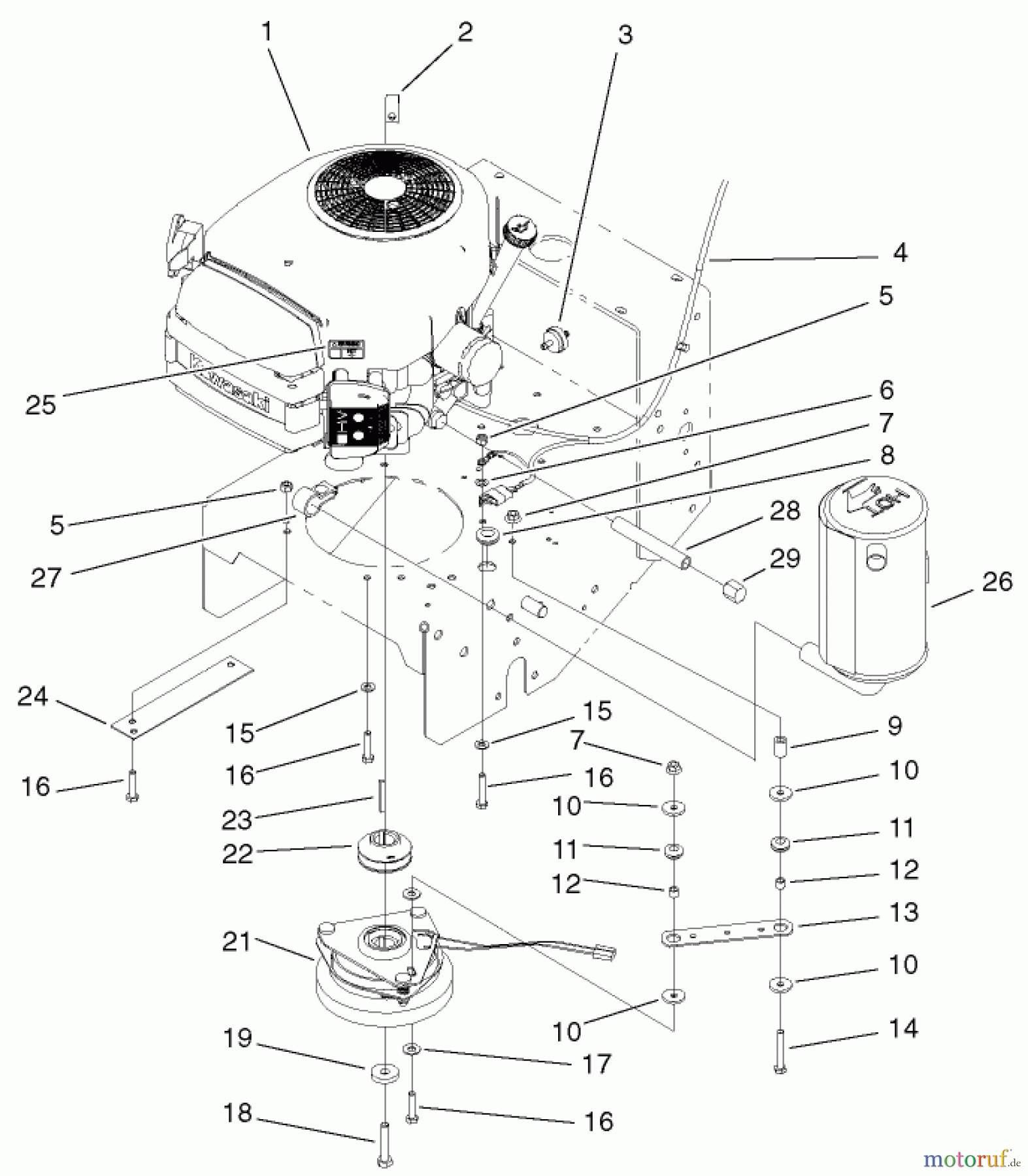  Rasenmäher für Großflächen 30258 - Toro Mid-Size ProLine Mower, Gear Drive, 15 hp, 52