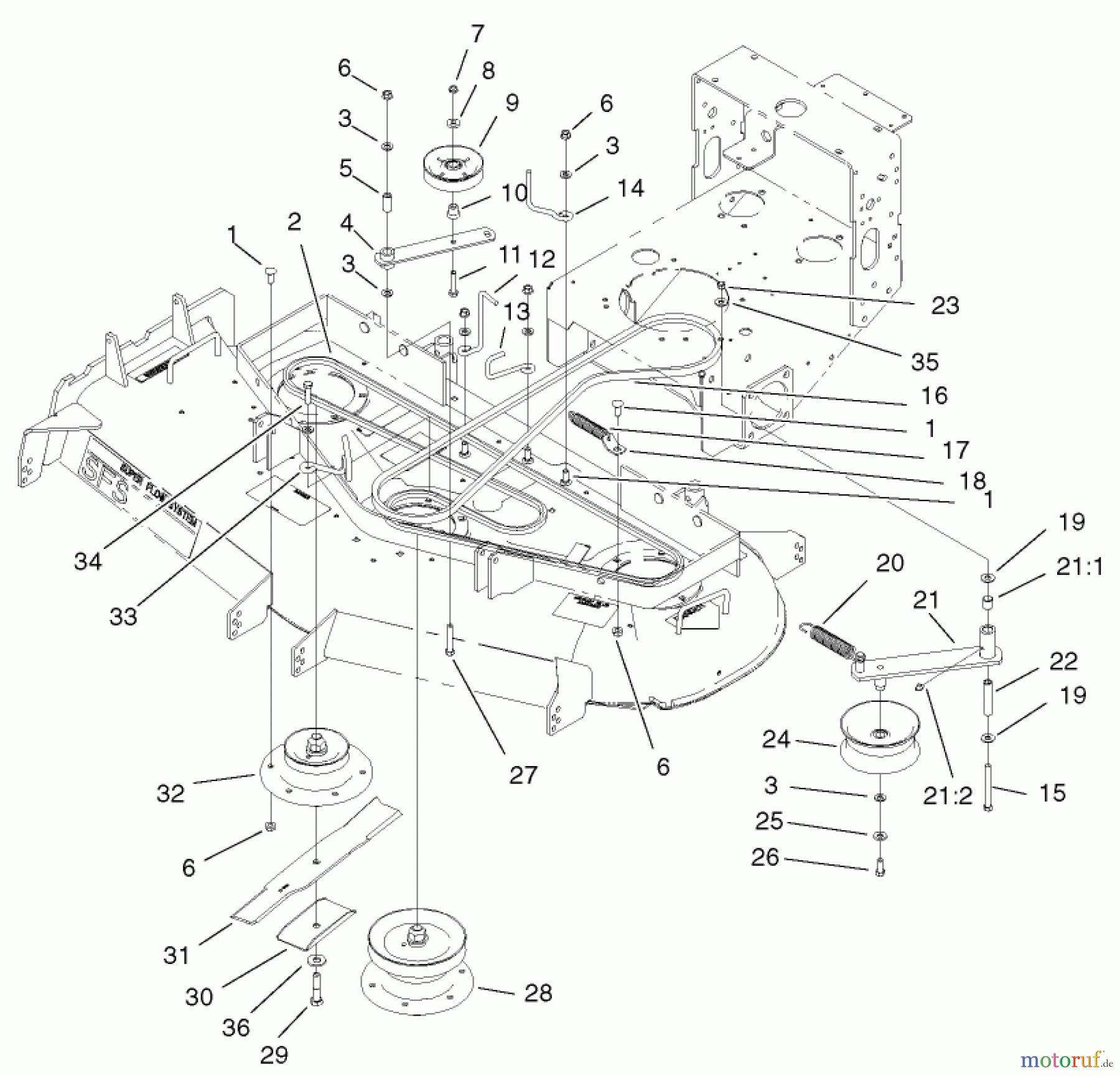  Rasenmäher für Großflächen 30258 - Toro Mid-Size ProLine Mower, Gear Drive, 15 hp, 52