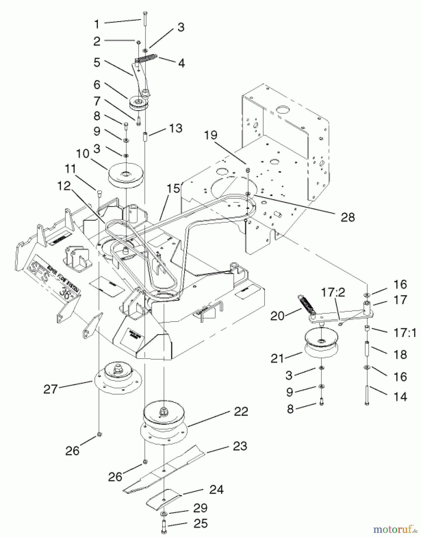  Rasenmäher für Großflächen 30290 - Toro Mid-Size ProLine Mower, Hydro Drive, 15 hp, 36