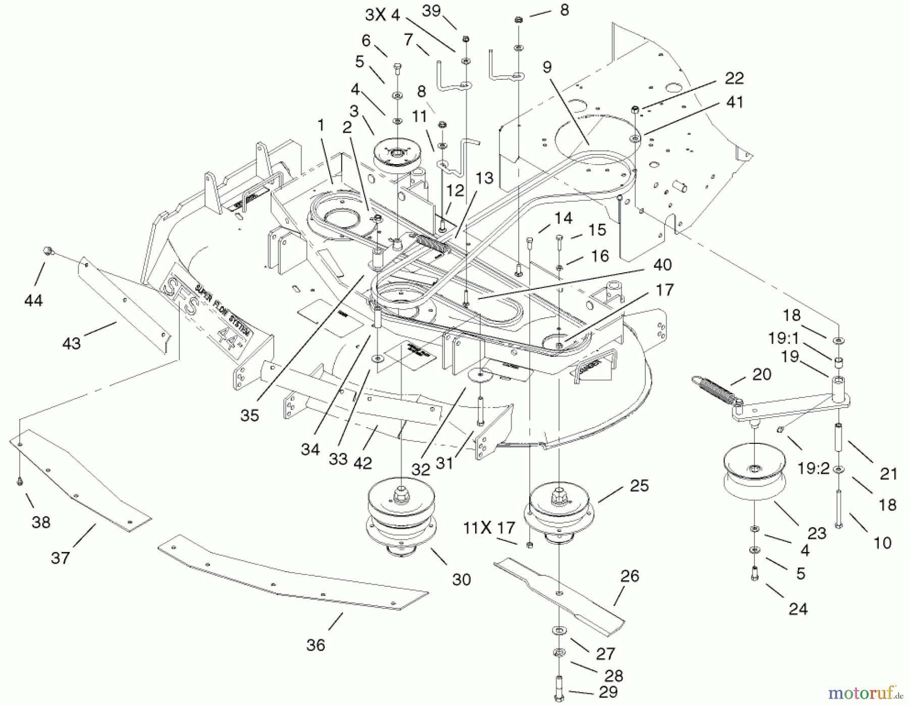  Rasenmäher für Großflächen 30291TE - Toro Mid-Size ProLine Mower, Hydro Drive, 15 hp, 44