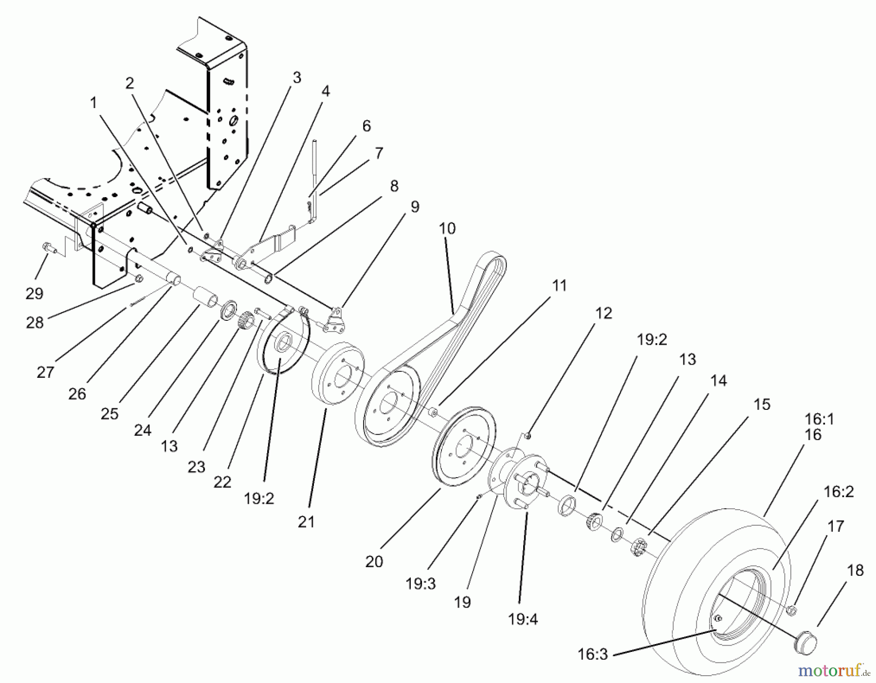  Rasenmäher für Großflächen 30317 - Toro Mid-Size ProLine Mower, T-Bar, Gear Drive, 15 hp, 36