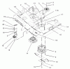 Rasenmäher für Großflächen 30317 - Toro Mid-Size ProLine Mower, T-Bar, Gear Drive, 15 HP, 36" Side Discharge Deck (SN: 240002001 - 240999999) (2004) Spareparts SPINDLE, PULLEY AND BELT ASSEMBLY