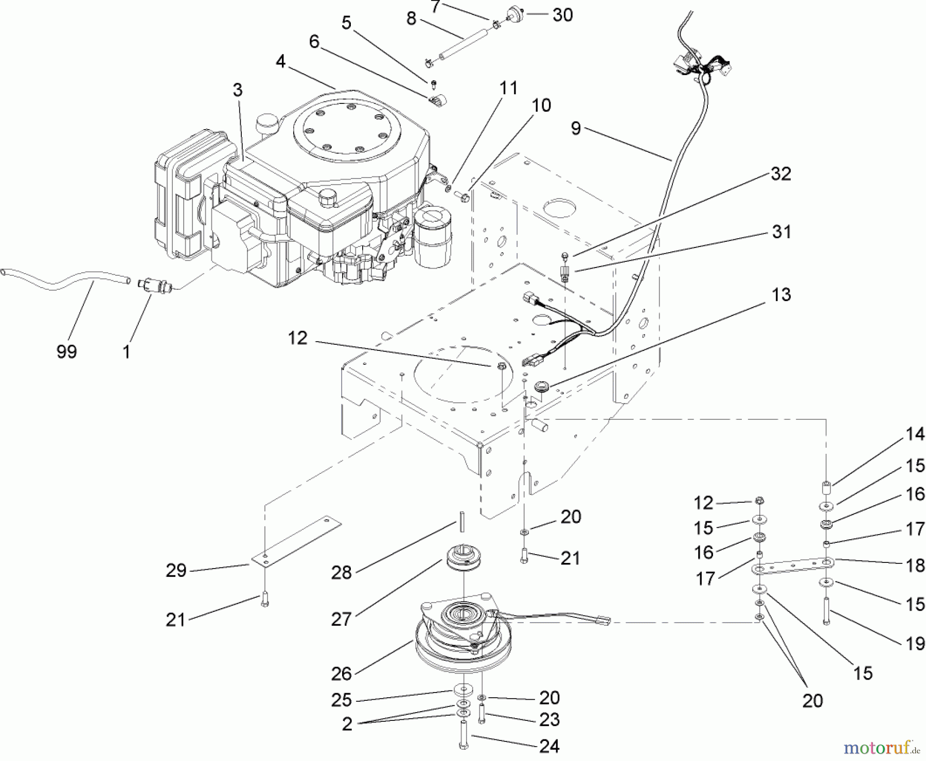  Rasenmäher für Großflächen 30318 - Toro Mid-Size ProLine Mower, T-Bar, Gear Drive, 15 HP, 44