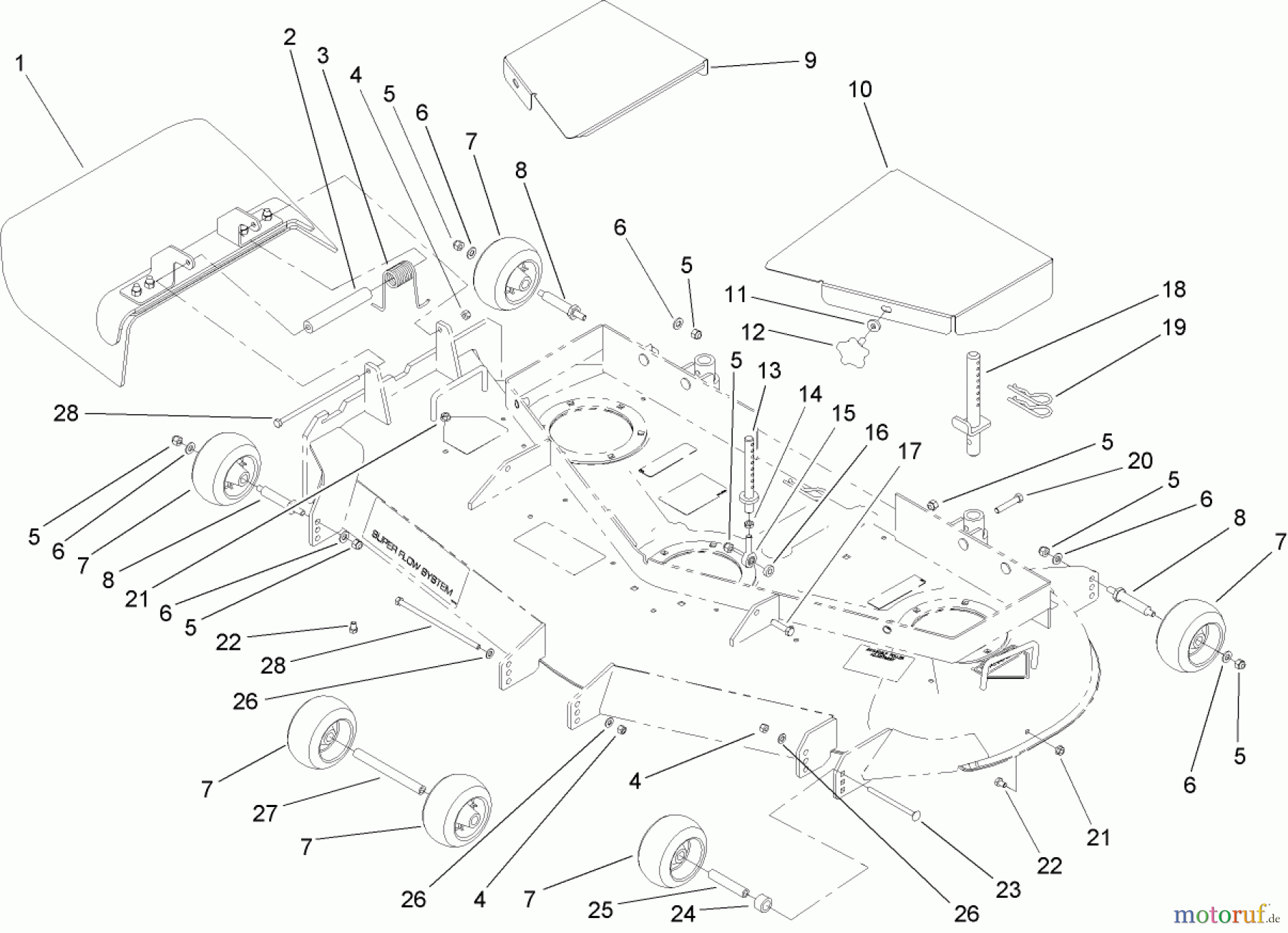  Rasenmäher für Großflächen 30319 - Toro Mid-Size ProLine Mower, T-Bar, Gear Drive, 15 HP, 52