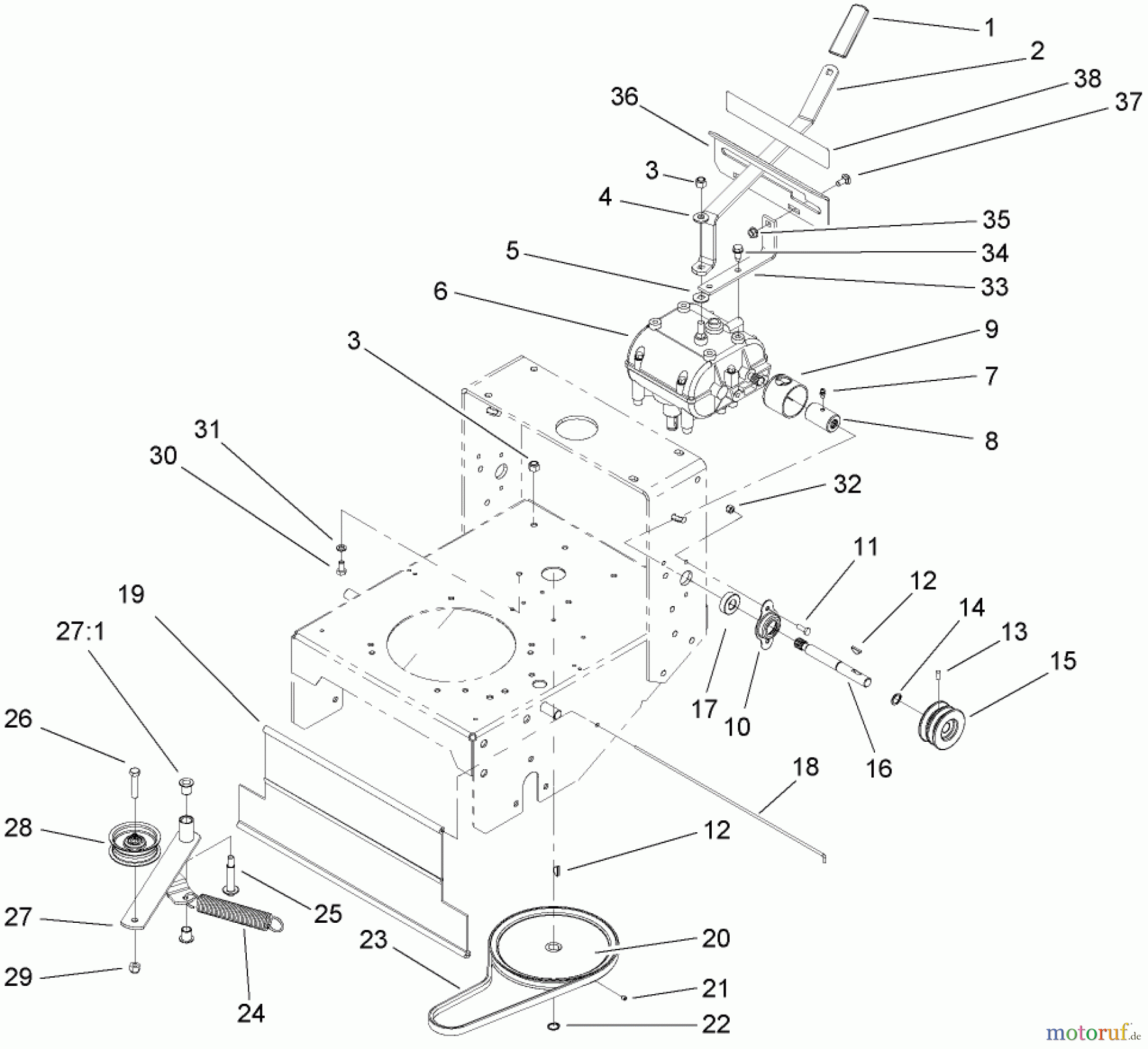  Rasenmäher für Großflächen 30319 - Toro Mid-Size ProLine Mower, T-Bar, Gear Drive, 15 HP, 52