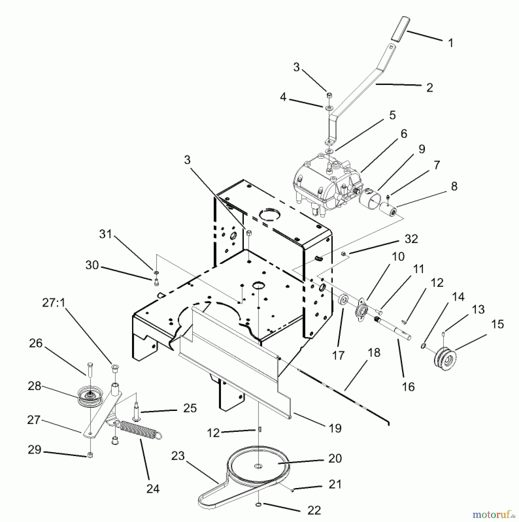  Rasenmäher für Großflächen 30320 - Toro Mid-Size ProLine Mower, T-Bar, Gear Drive, 15 hp, 44