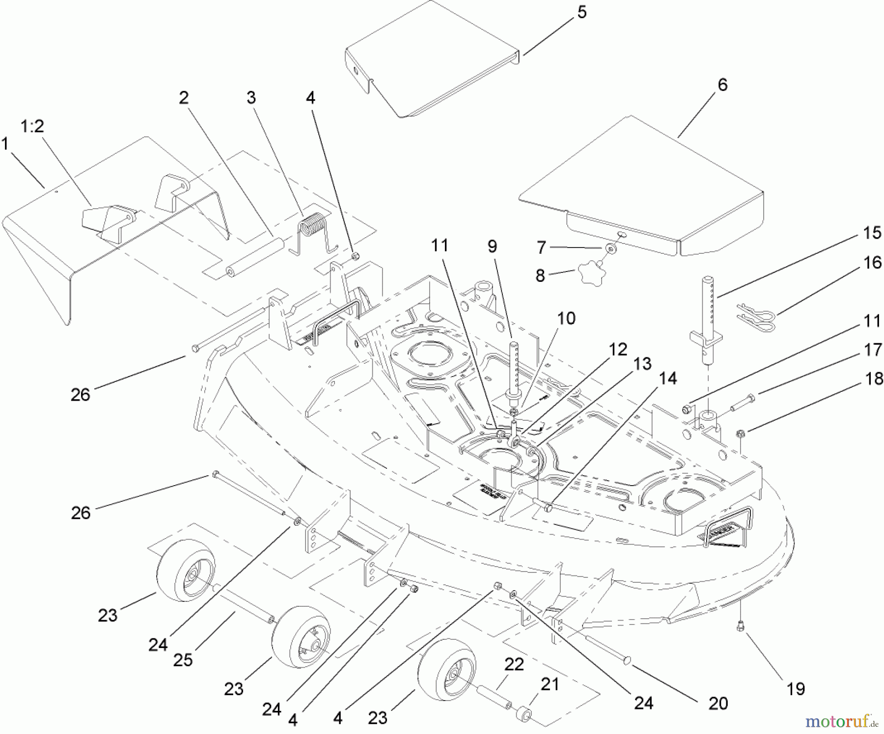  Rasenmäher für Großflächen 30327 - Toro Mid-Size ProLine Mower, T-Bar, Gear Drive, 17 HP, 44