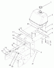 Rasenmäher für Großflächen 30329 - Toro Mid-Size ProLine Mower, Gear Drive, 15 hp, 36" Side Discharge Deck (SN: 210000001 - 210999999) (2001) Spareparts FRAME, FUEL TANK AND SHIFT PLATE ASSEMBLY