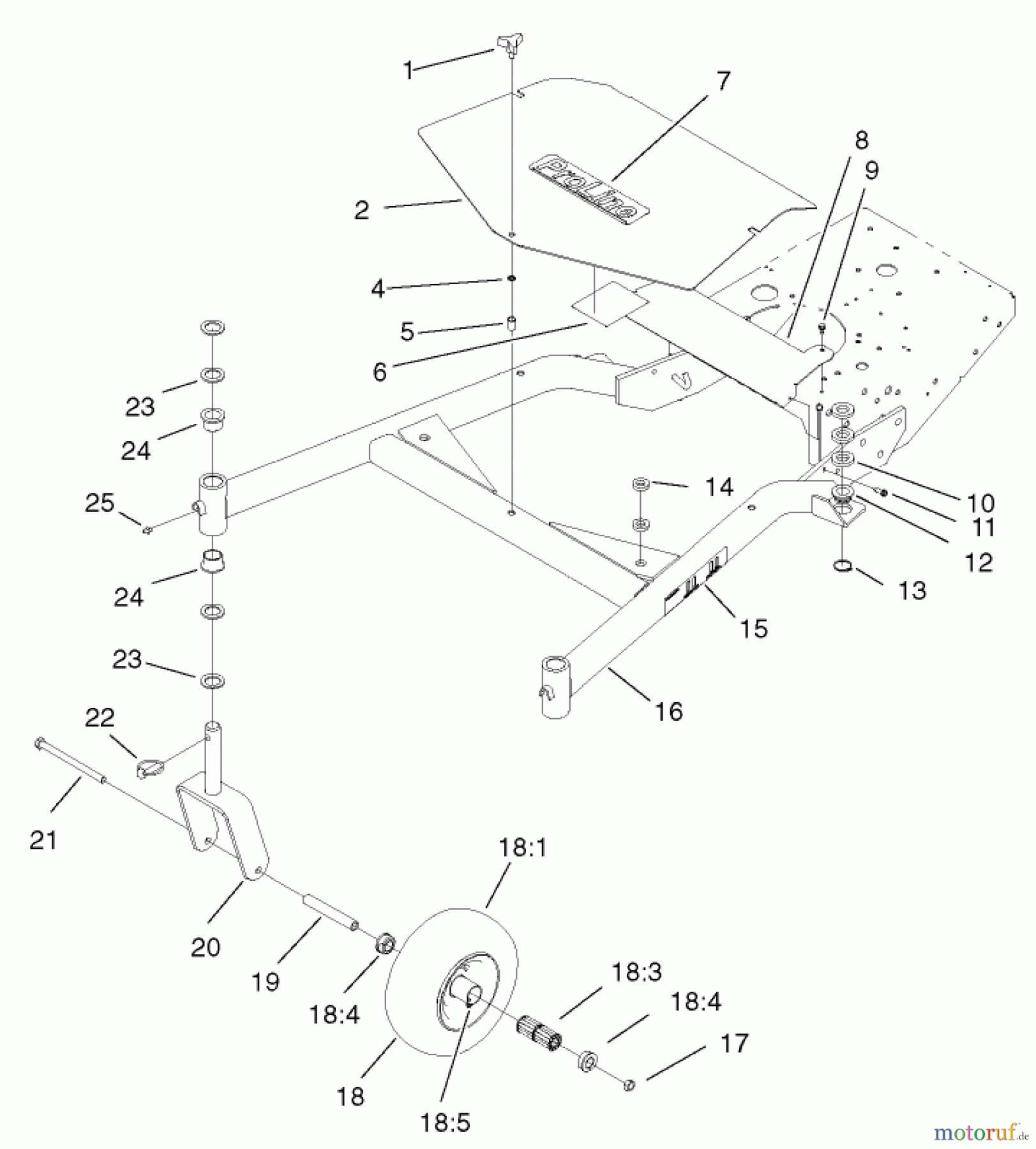  Rasenmäher für Großflächen 30338 - Toro Mid-Size ProLine Mower, Hydro Drive, 15 hp, 44